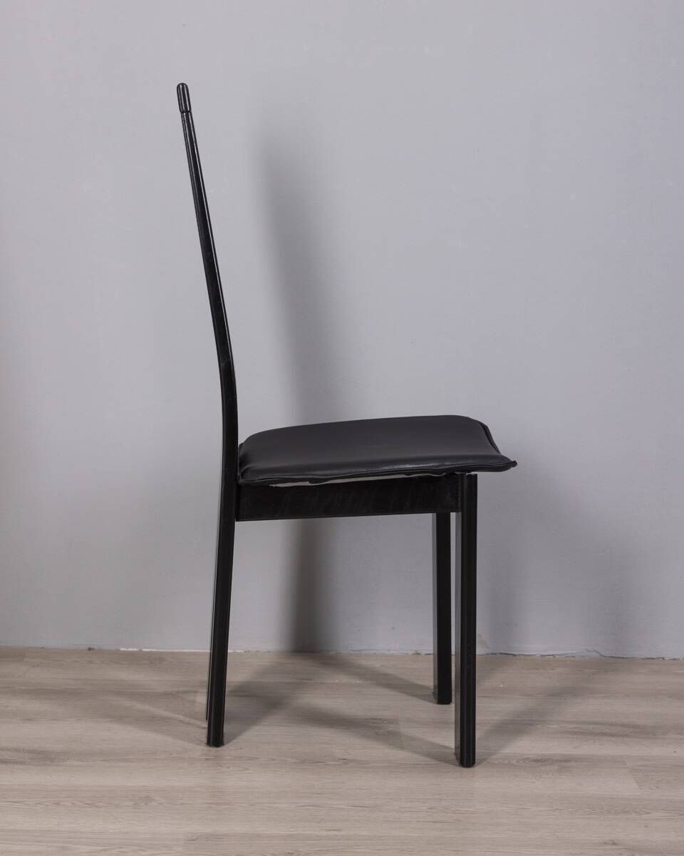 Set Of 4 Vintage Wood And Leather Chairs From The 1970s photo buy