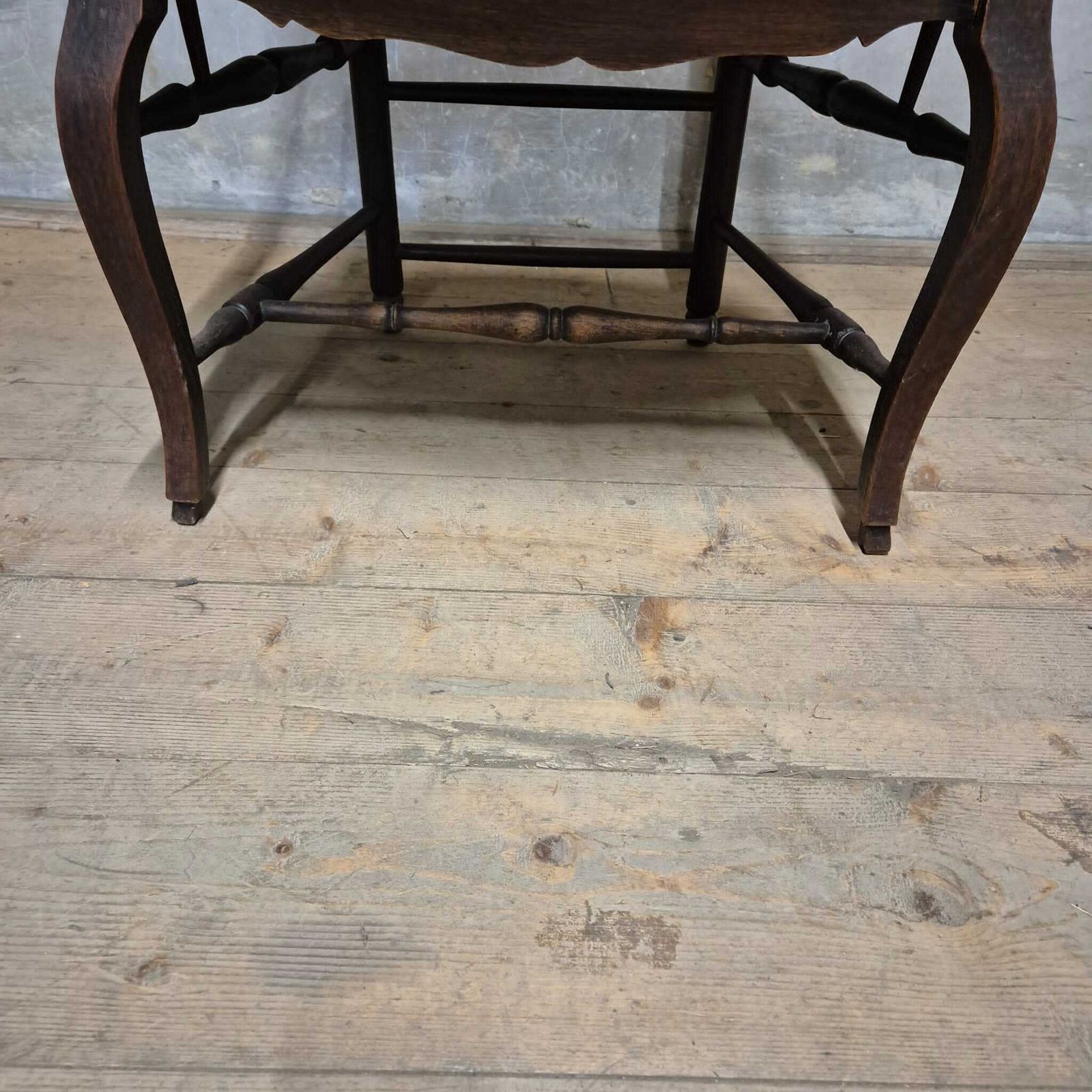 French Provincial Oak Armchair With Woven Seat, Early 20th Century, France photo buy