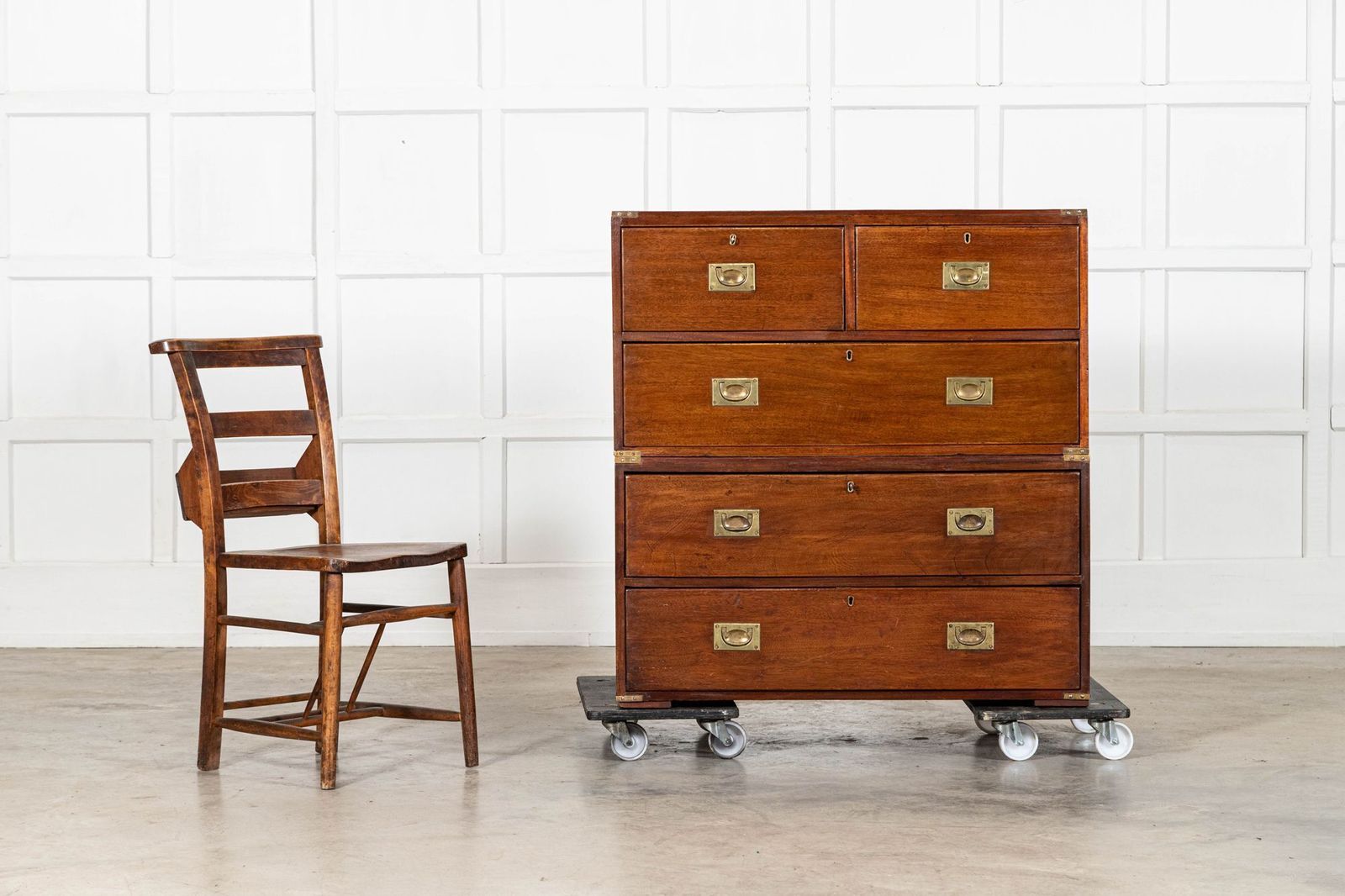English 19thc Mahogany Campaign Chest photo 3163.0