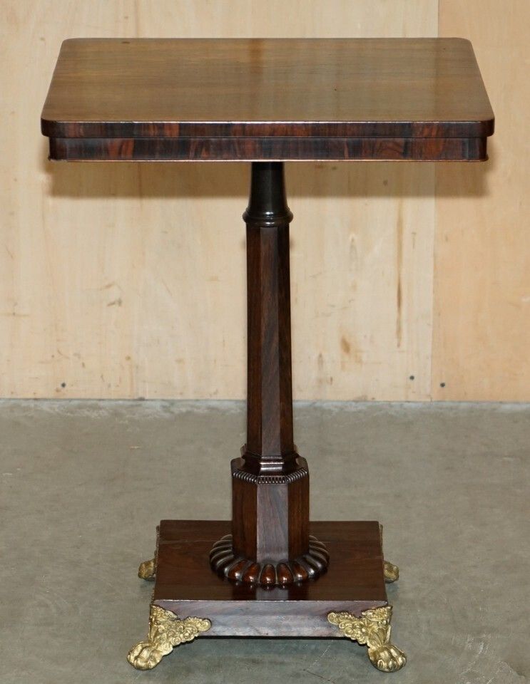 Stunning Antique William IV 1830 Rosewood With Ormolu Mounted Feet Side Table photo for sale