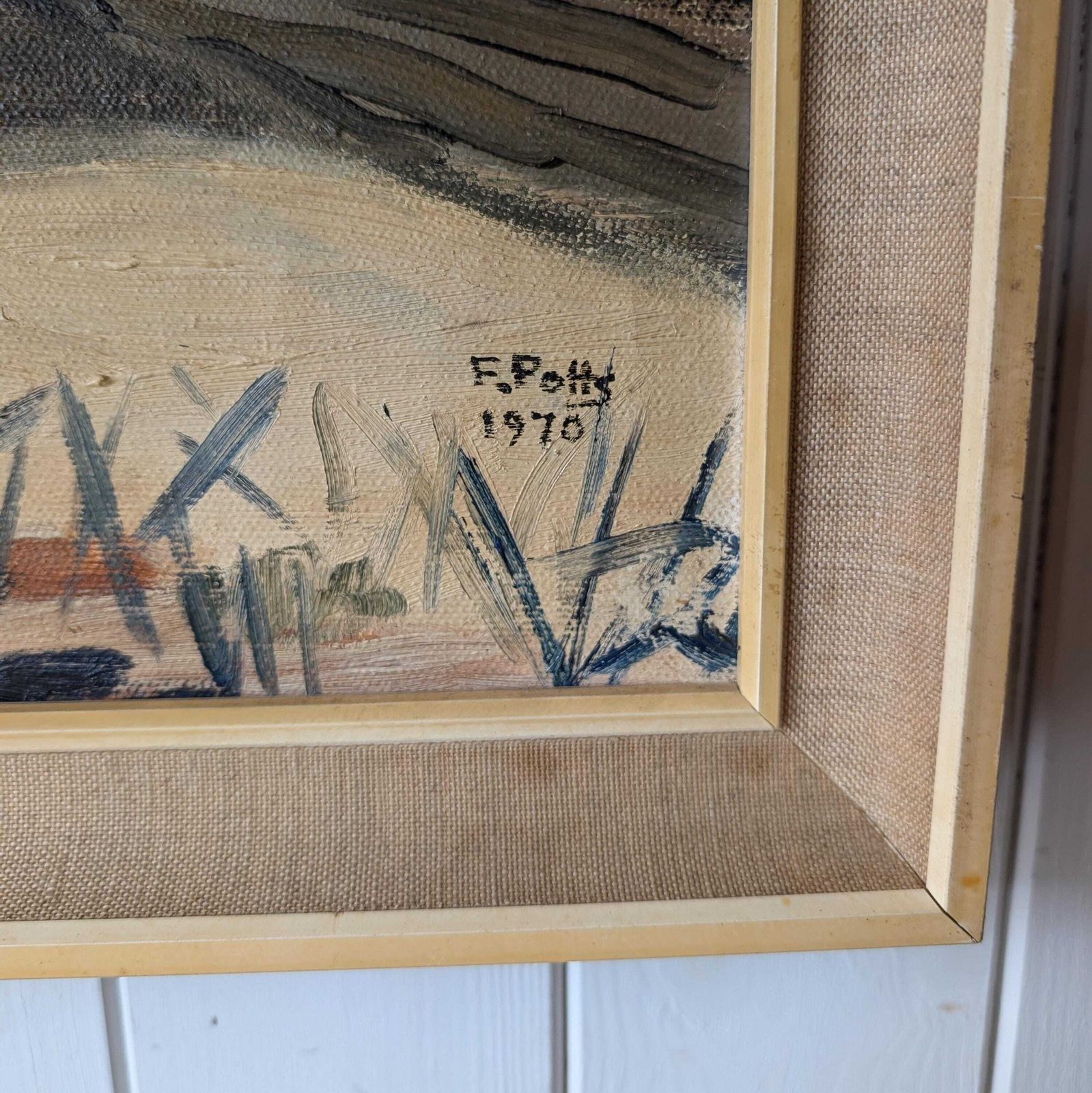 1970s Oil Painting "The First Snow" photo furniture
