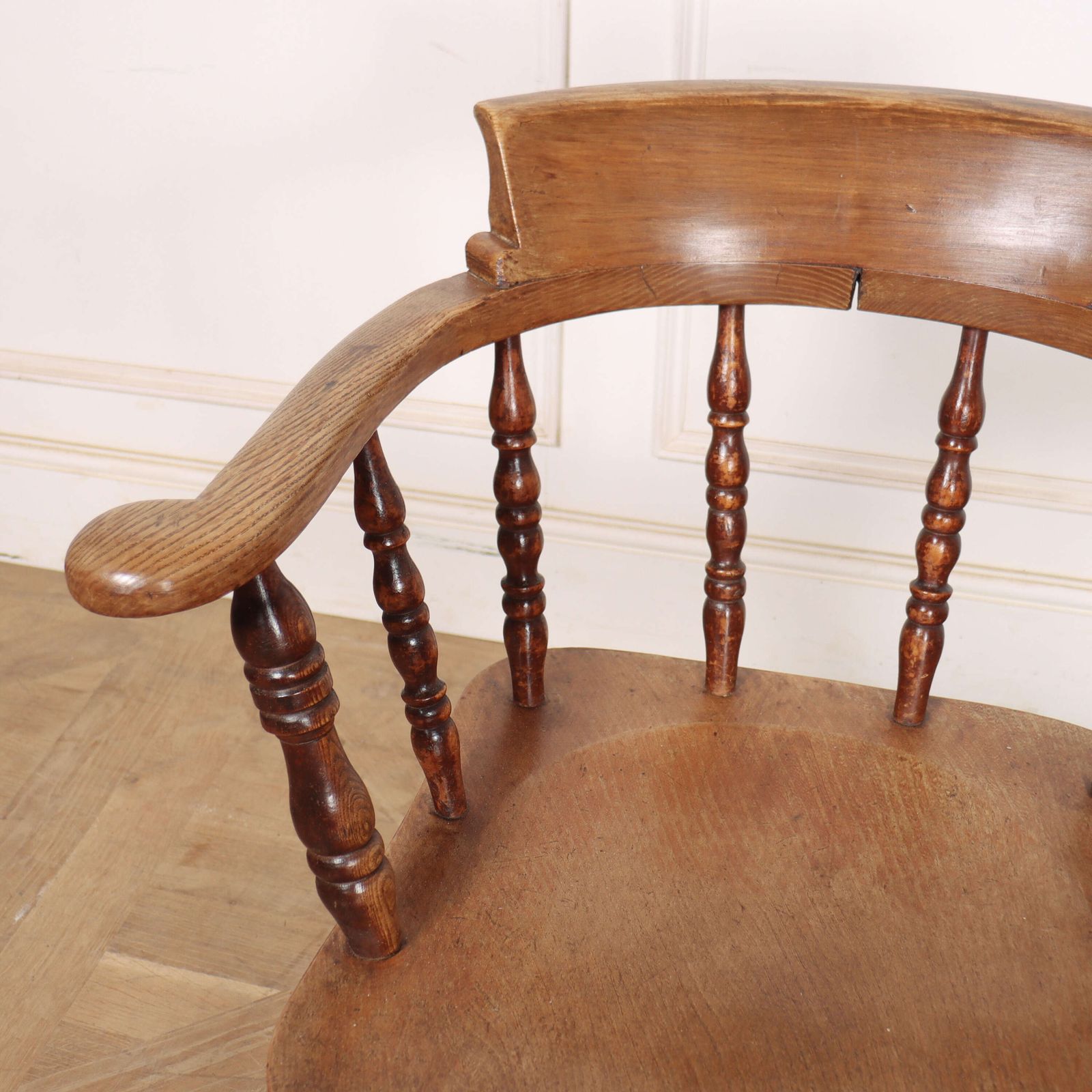 Pair Of English Smokers Bow Arm Chairs photo buy