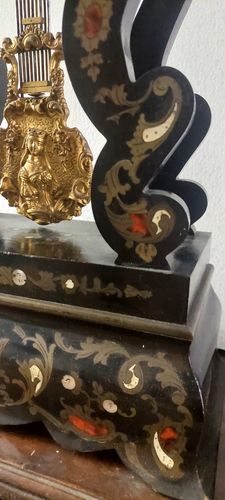 Important Napoleon III Clock With Temple Inlaid Gilded Bronze 19th Century photo buy