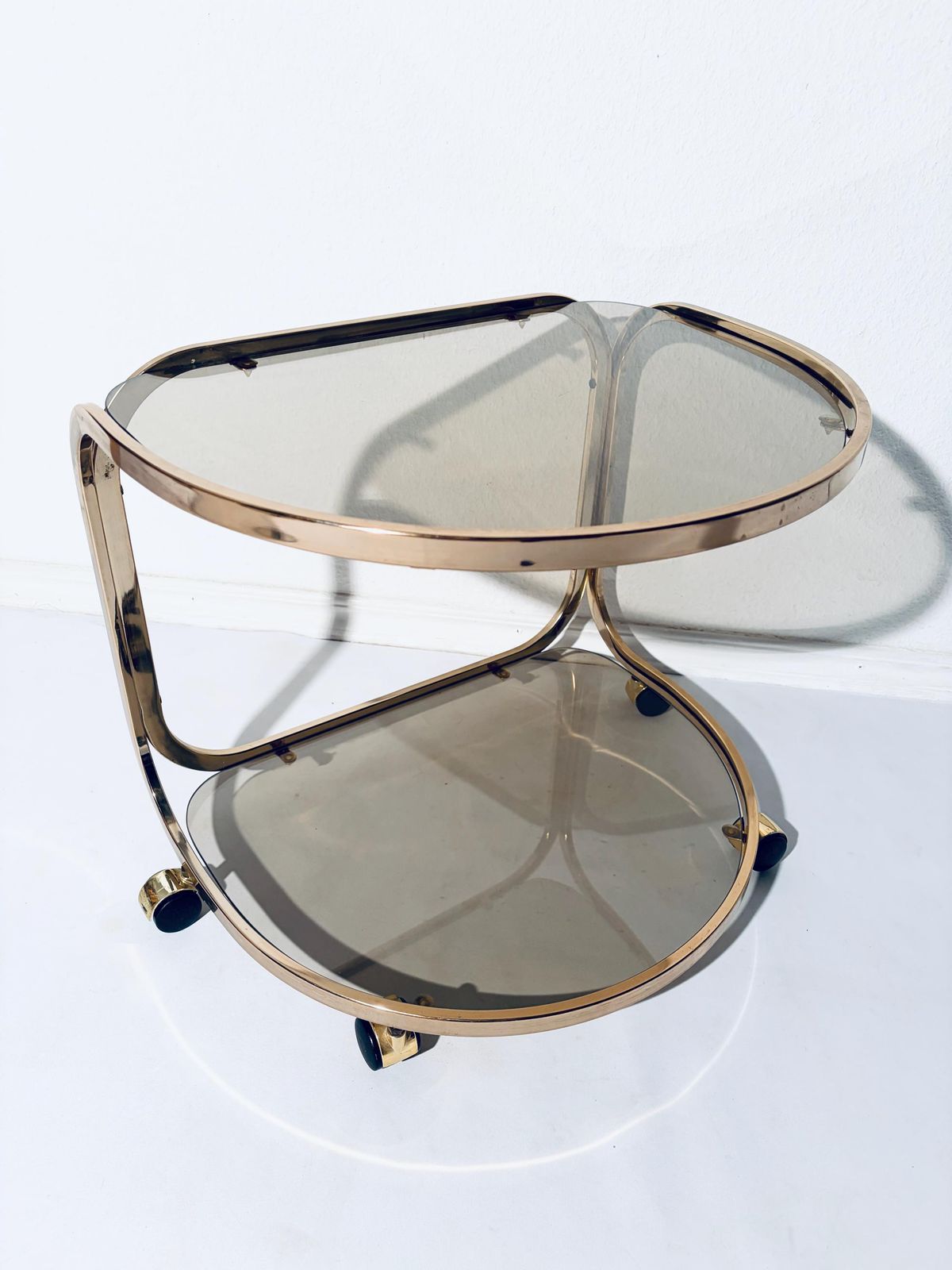 Pair Of Vintage Gold Coffee Tables / French Hollywood Regency Side Tables / 1960s Decor photo 867.0