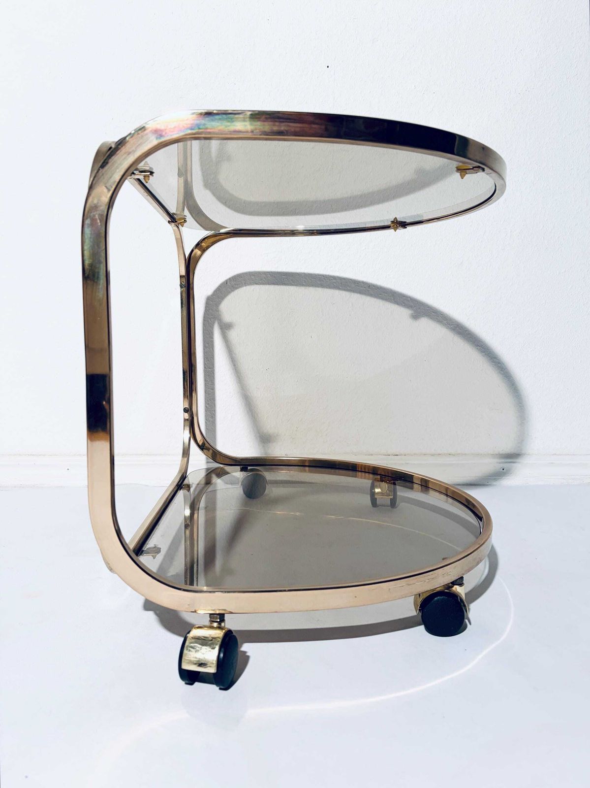 Pair Of Vintage Gold Coffee Tables / French Hollywood Regency Side Tables / 1960s Decor photo buy