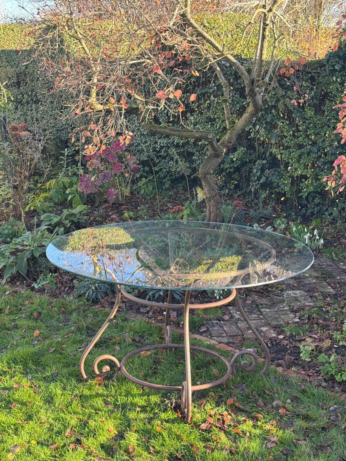 Vintage Wrought Iron Dining Table. photo furniture