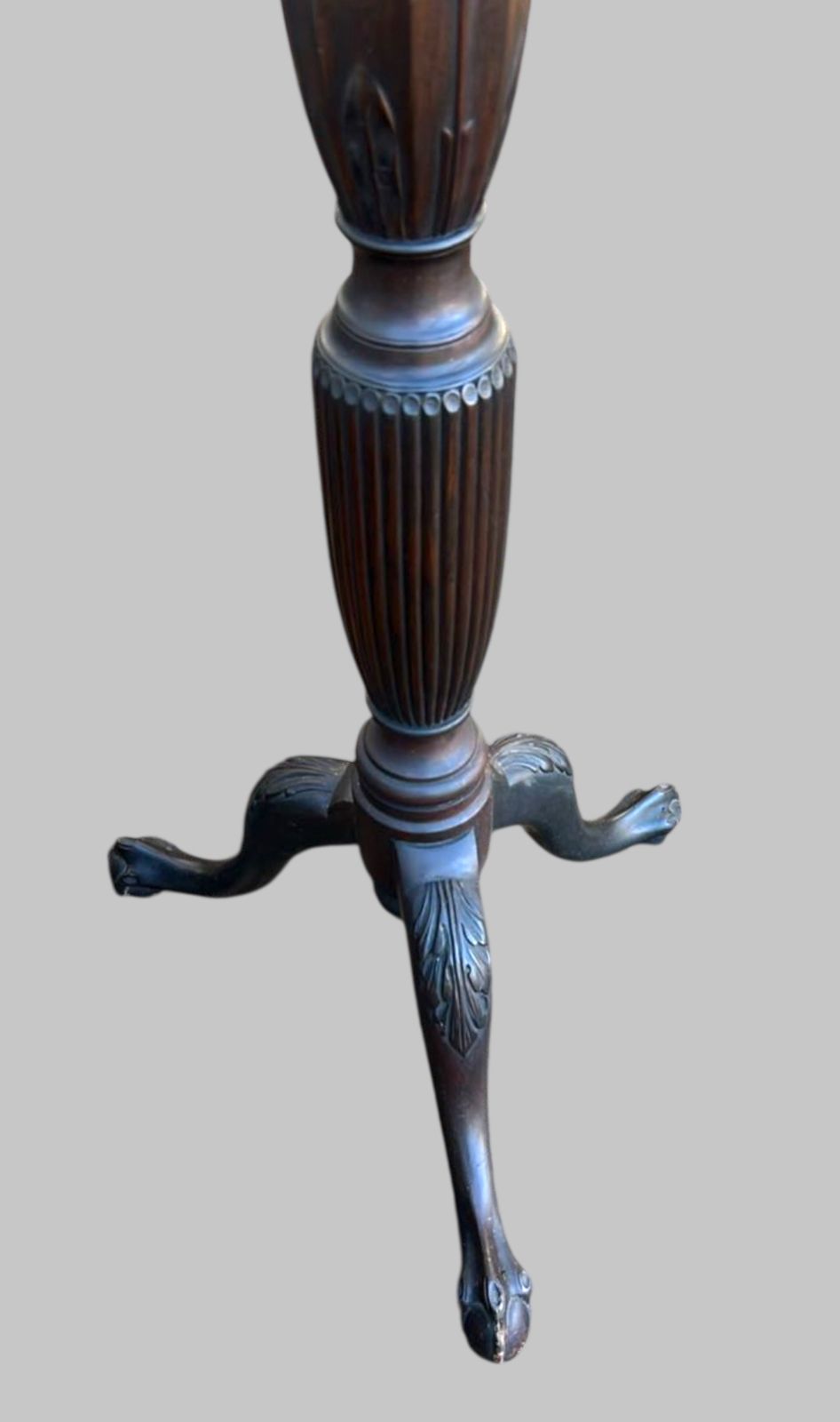 Late Victorian Mahogany Torchère With Carved Stem & Tripod Base (C.1880–1910) photo Furniture