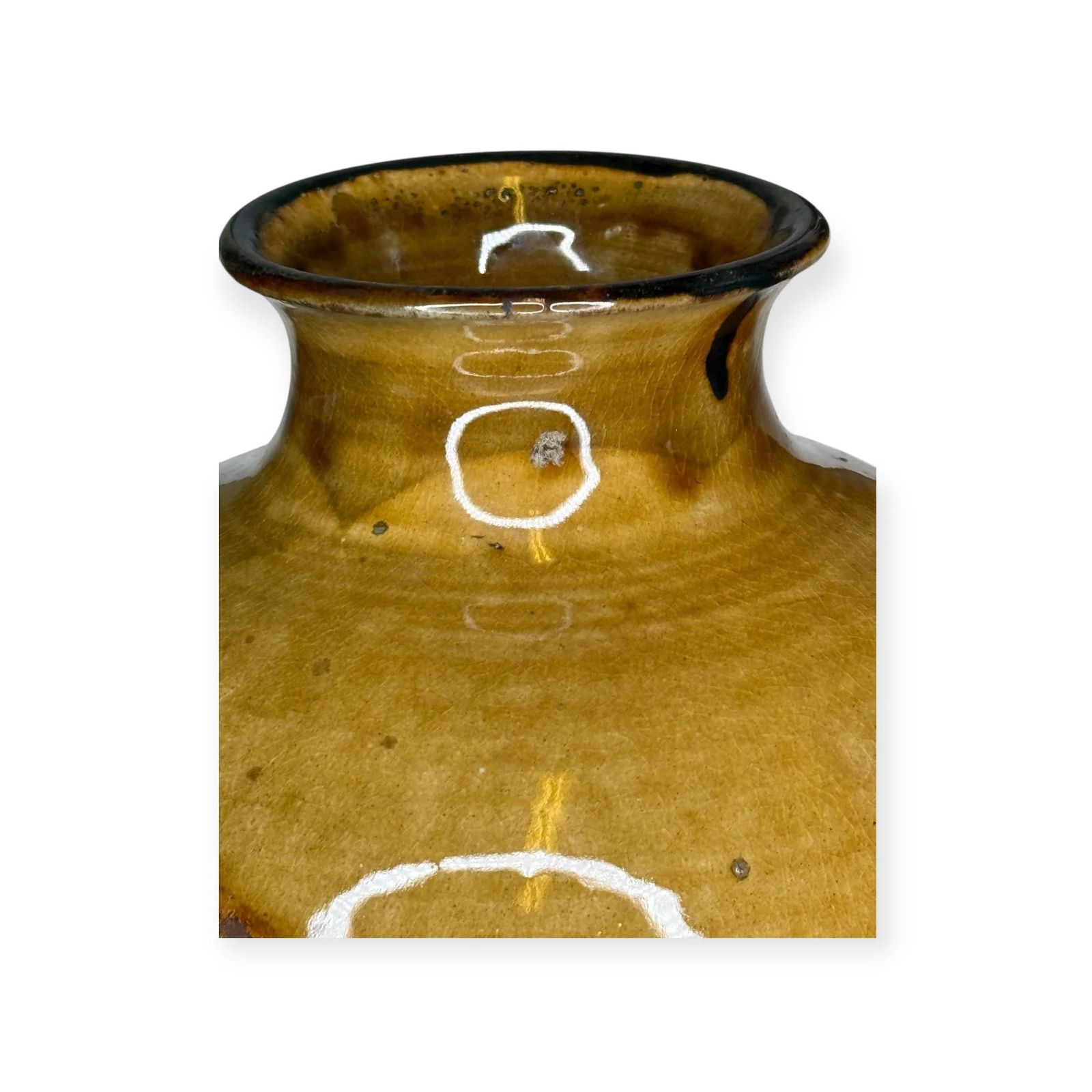 photo vinterior Takatori Yaki Studio Pottery Vase With Signed Wooden Box, Japan