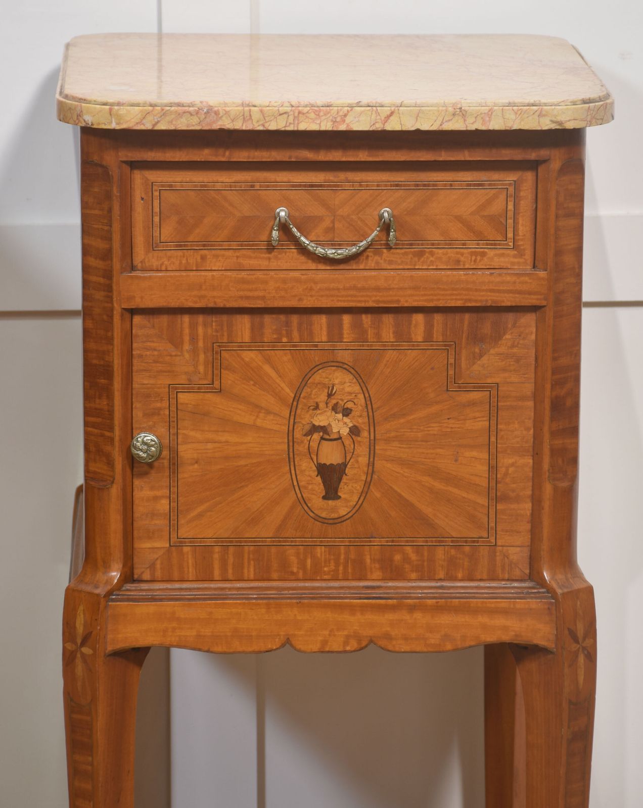 photo for sale Pair Of French Satinwood Bedside Cabinets