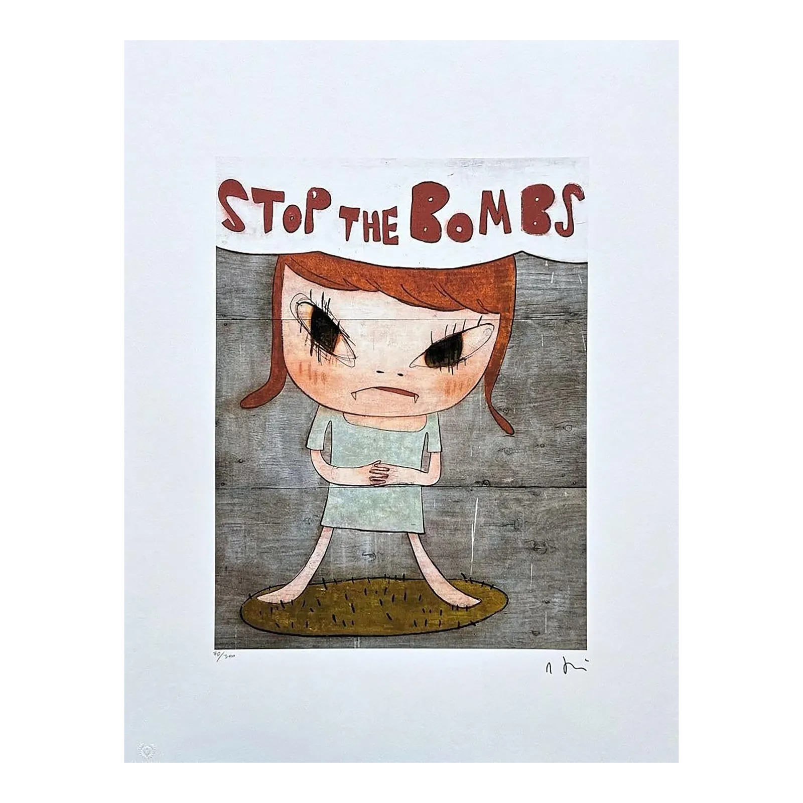 After Nara Yoshitomo, Stop The Bombs., 1990s, Limited Edition Lithograph