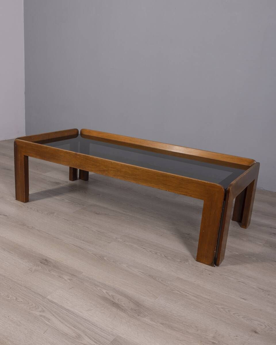 Page 1 Of 9 Vintage 1970s Coffee Table In Wood And Glass photo 464.0