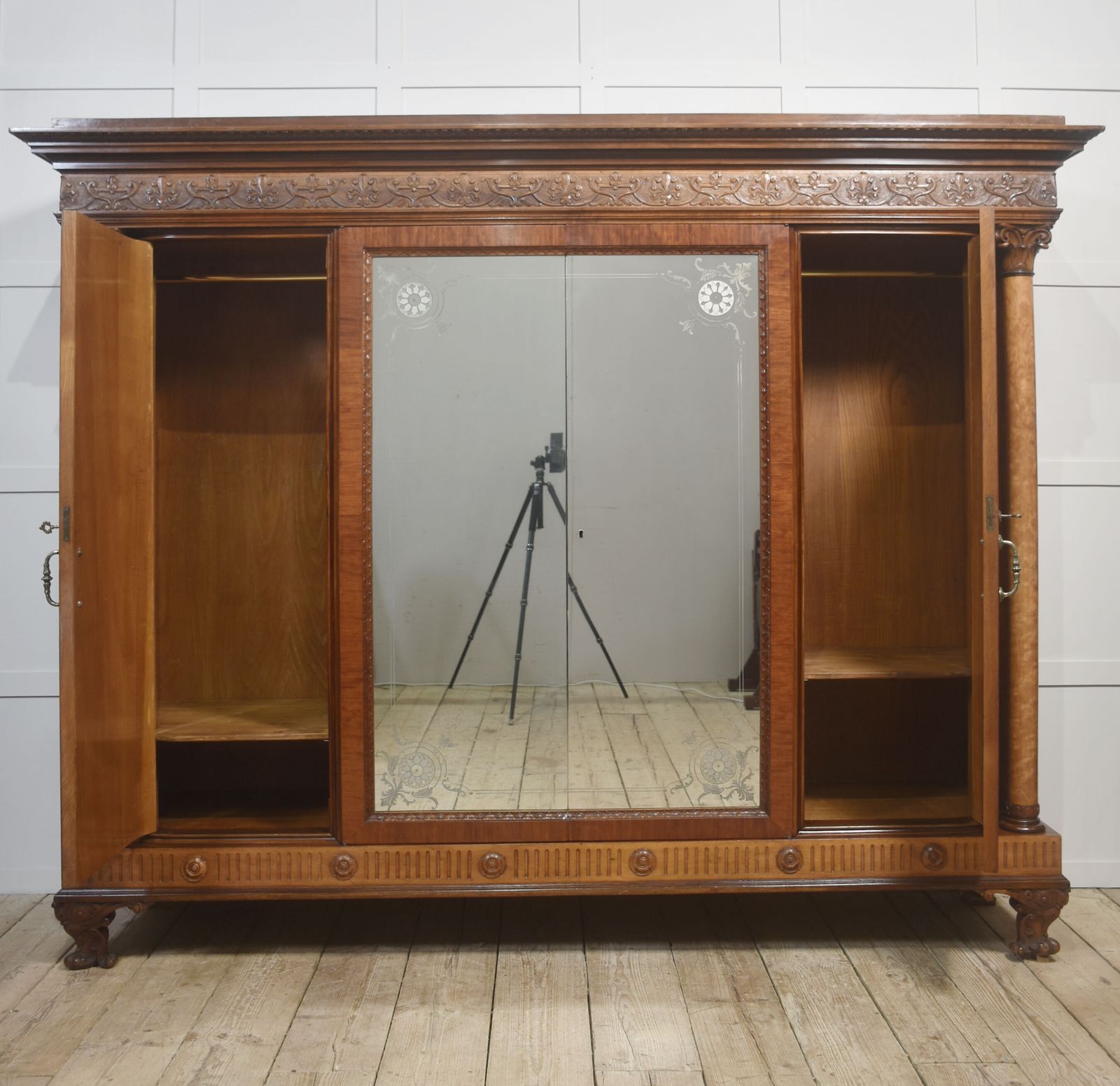 photo buy Magnificent Antique Four Door Mahogany Wardrobe