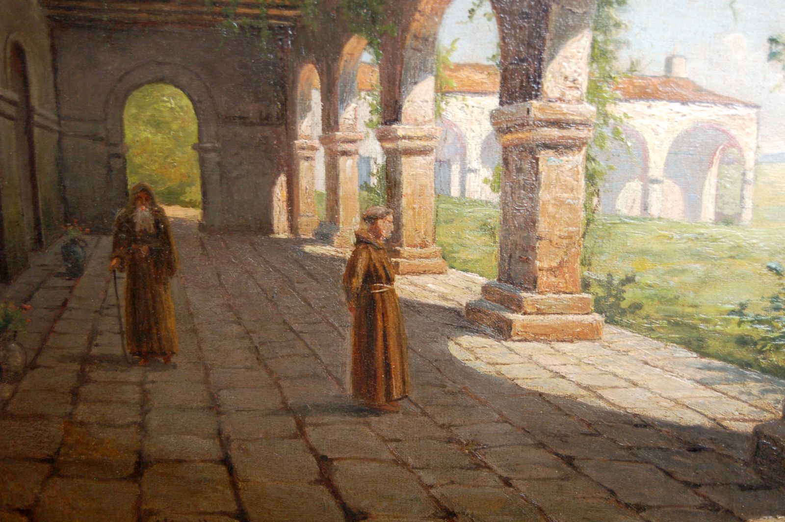 Achille Vianelli   Oil On Canvas   Il Chiostro 1886 photo Art