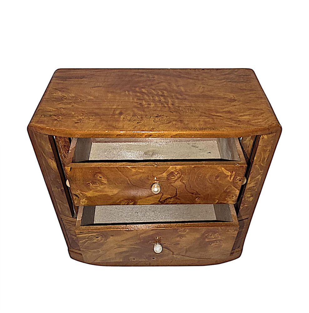 A Stunning Mid Century Design Satinwood Miniature Chest Or Jewellery Box photo furniture
