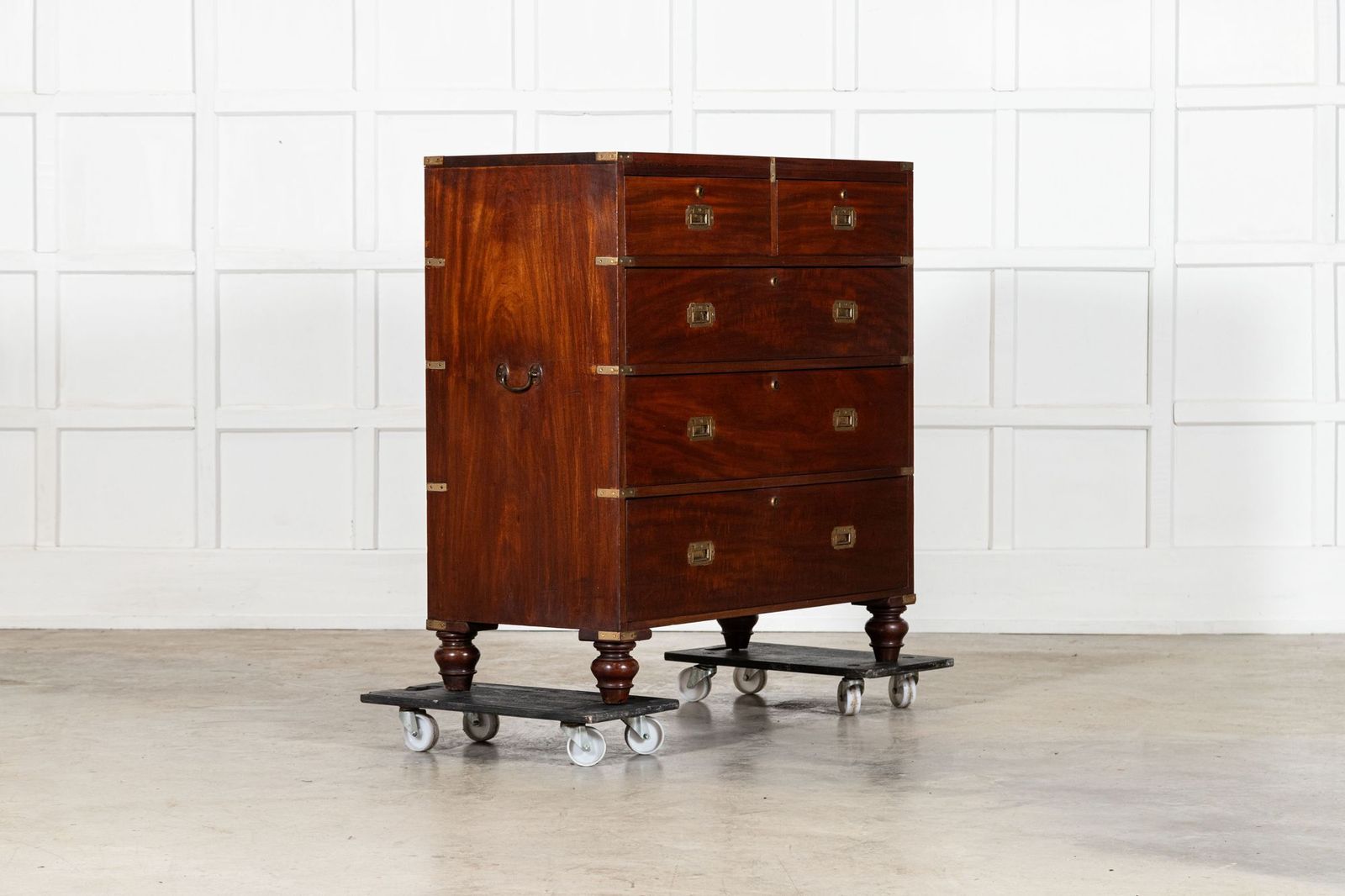 English 19thc Mahogany Campaign Chest Drawers photo furniture