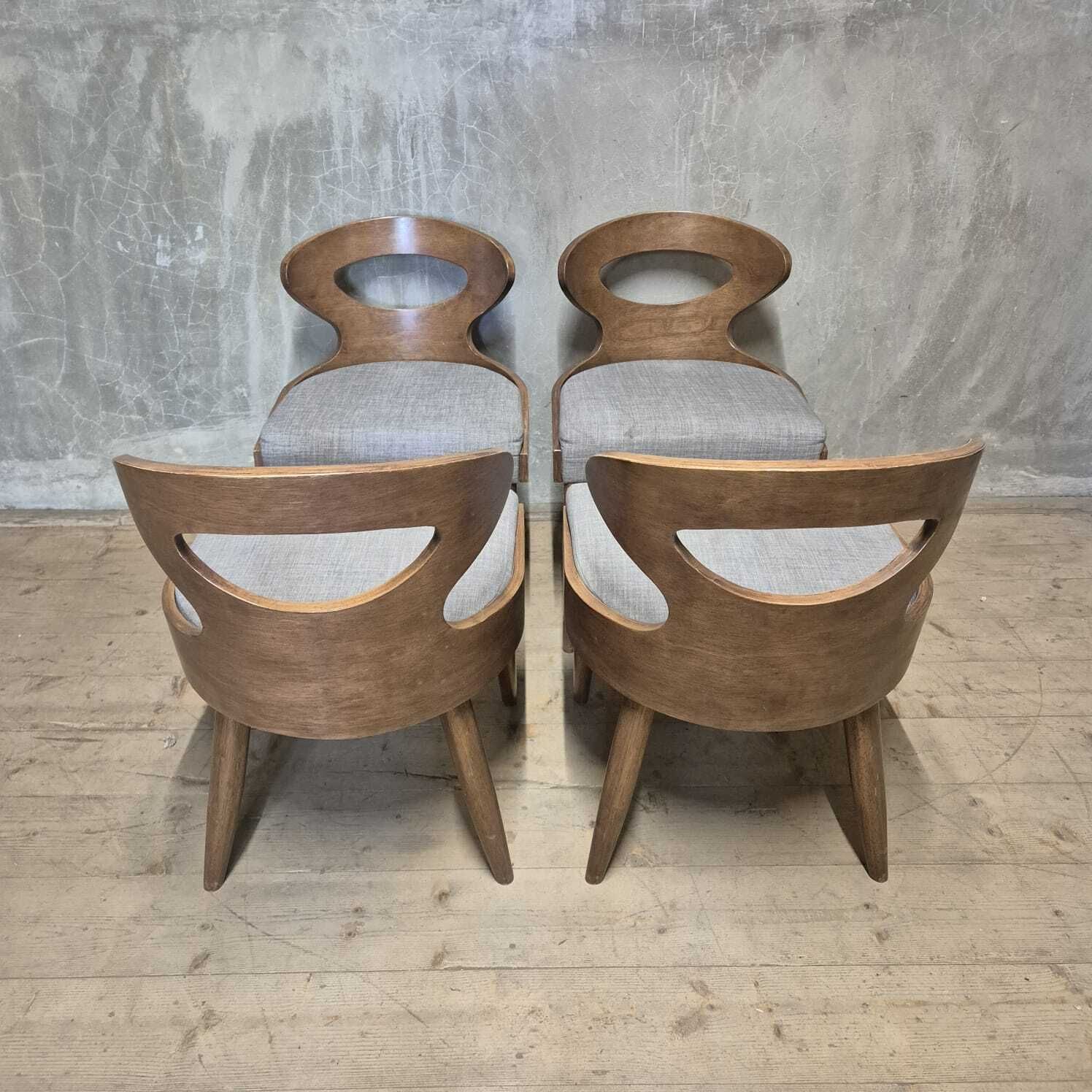 Set Of 4 Mid Century Dining Chairs, 1960s–1970s, Central Europe photo for sale