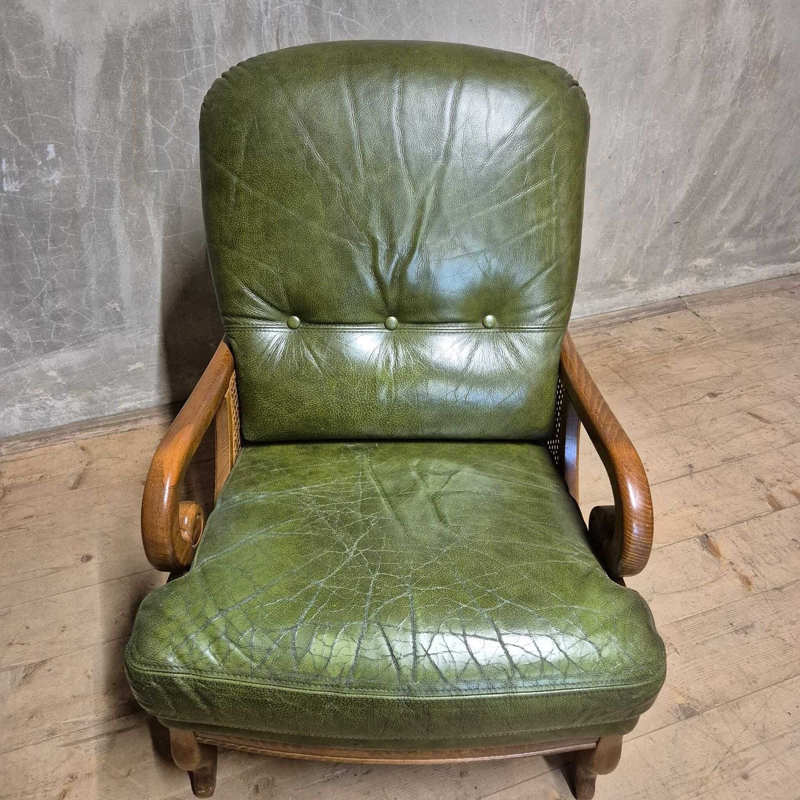 Mid Century Lounge Armchair, Cane Sides, 1960s photo for sale