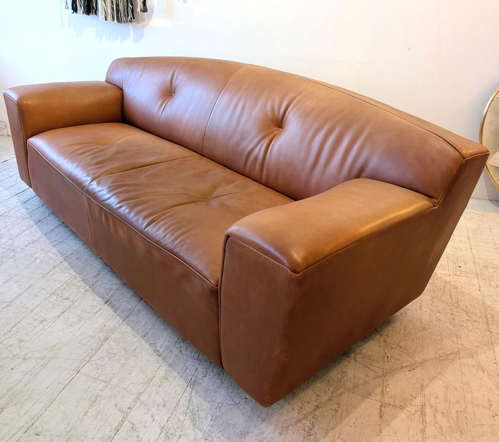 photo vinterior Vintage Dutch Buffalo Leather 'Rivera' Sofa By Gijs Papavoine For Montis C 1980s / 90s