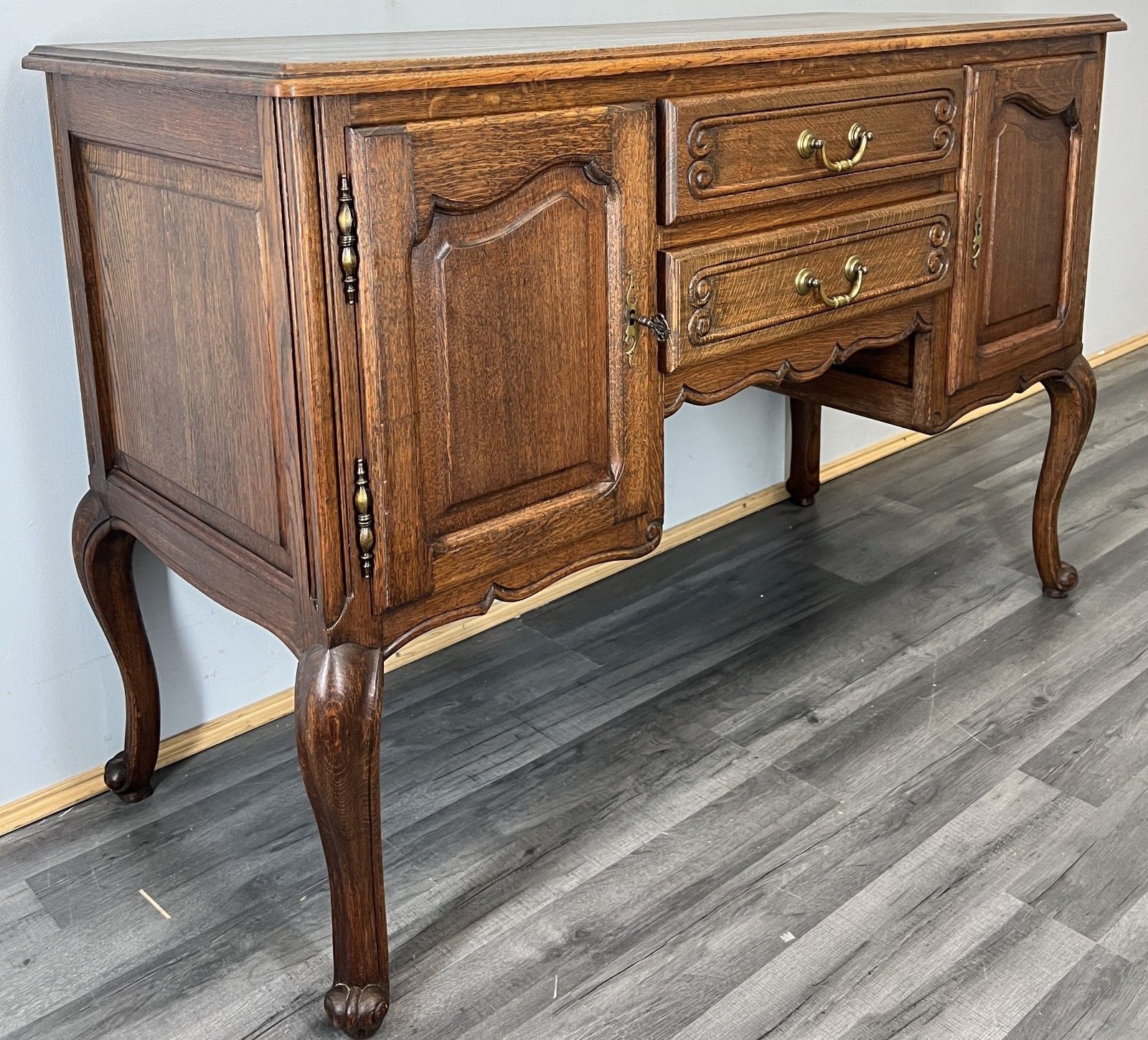 Cabinet Vintage French Louis XVI Style Tv Stand Desk Oak Sideboard Lot 4516 photo buy