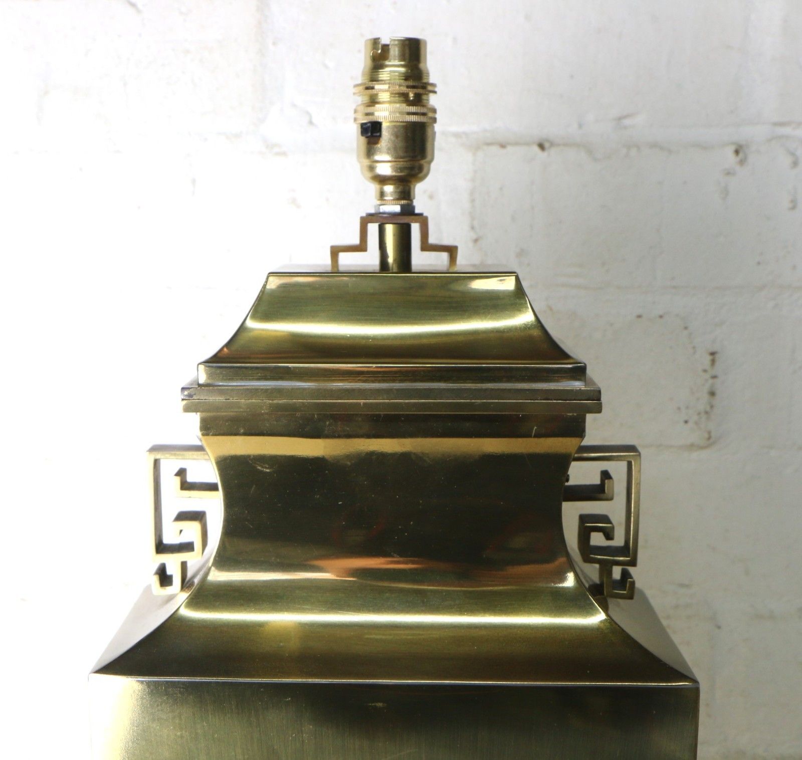 Table Lamp A Large Brass Japanese Lamp Lacquered Finish Late 20th C. Circa 1970s photo vinterior