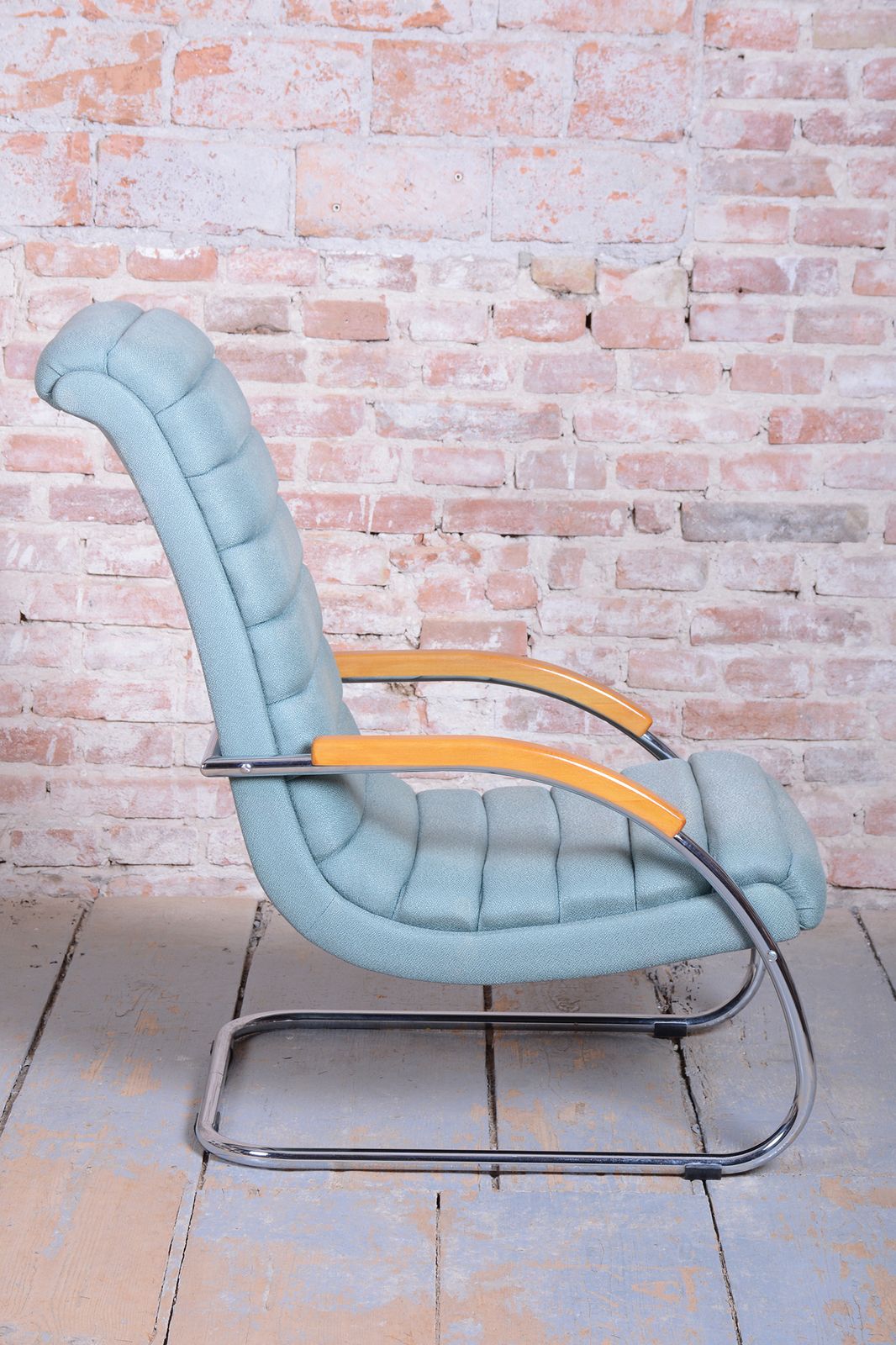 Pair Of Restored Bauhaus Armchairs, By R.Slezak, Model K32, Chrome, Czech, 1930s photo vinterior