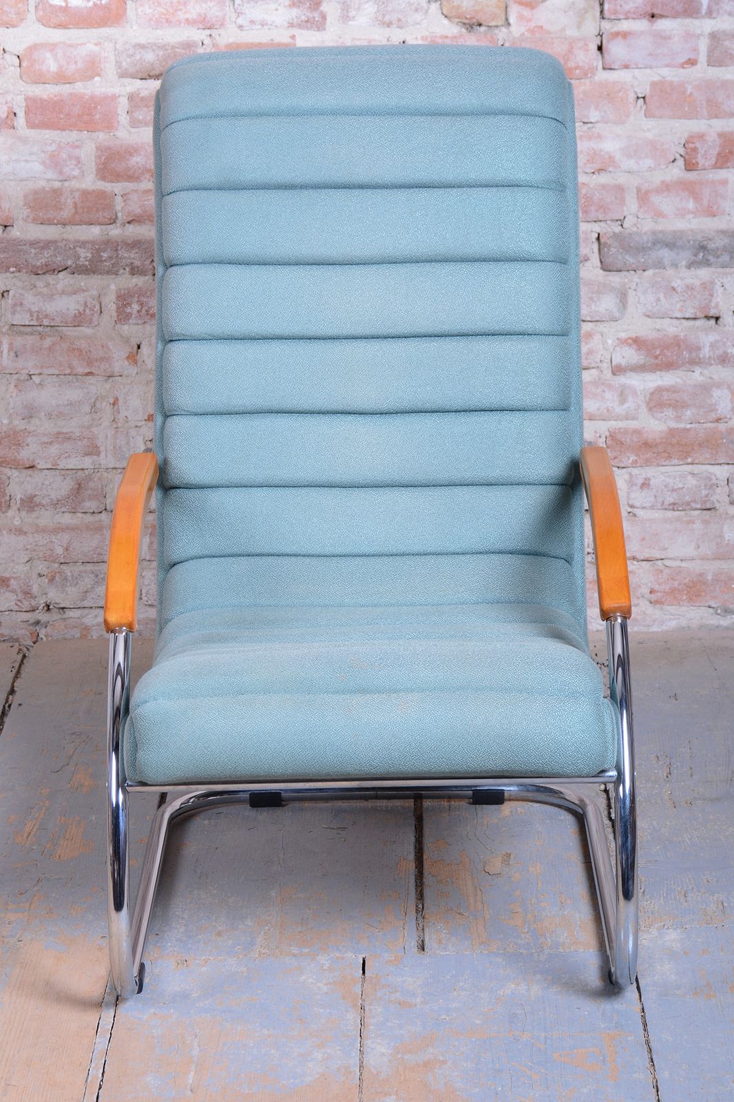Pair Of Restored Bauhaus Armchairs, By R.Slezak, Model K32, Chrome, Czech, 1930s photo buy