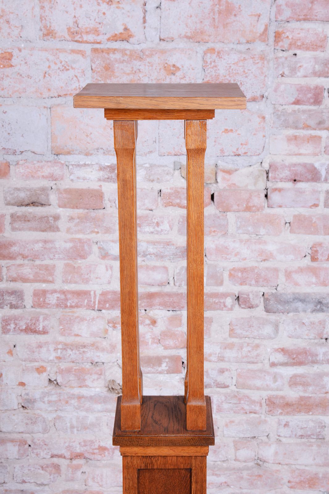 Restored Art Deco Pedestal, Oak, Revived Polish, Austria, 1910s photo for sale