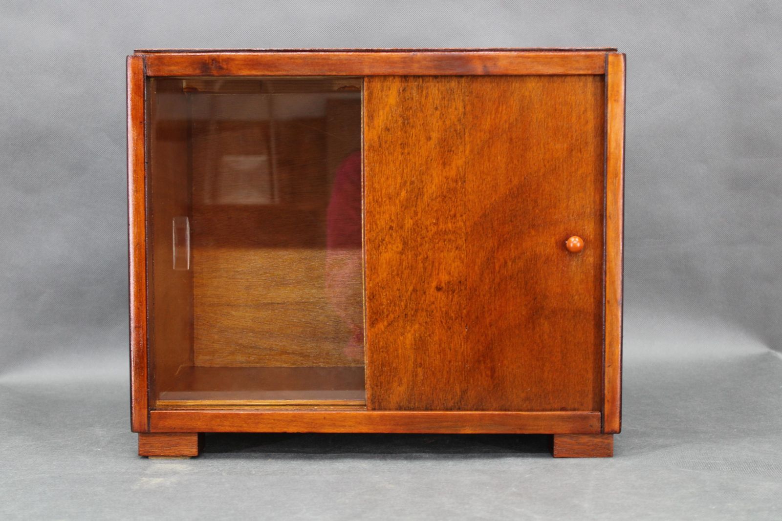 Art Deco Sliding Door Display Cabinet, Czechoslovakia, 1940s photo furniture