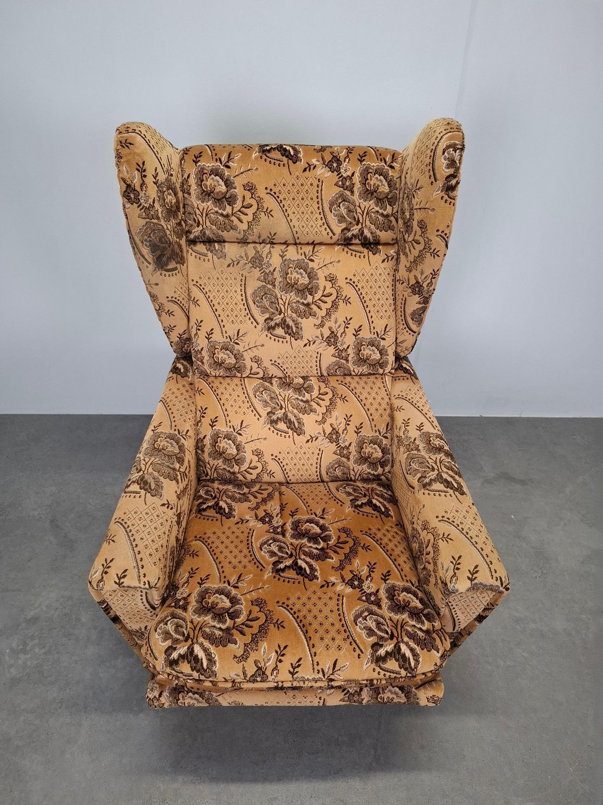 Mid Century Czechoslovak Plush Wingback Recliner Chair, 1970s photo Furniture