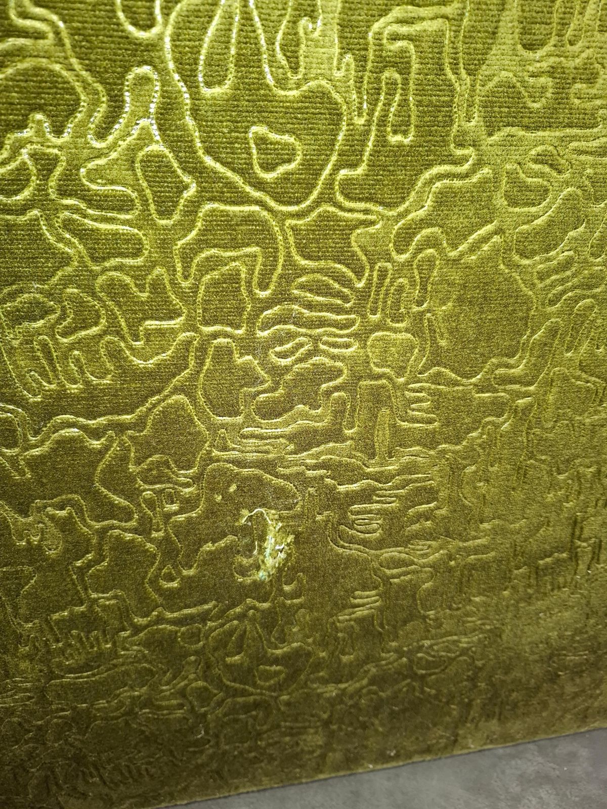 616.0 Mid Century Czechoslovak Green Plush Armchair, 1970s photo