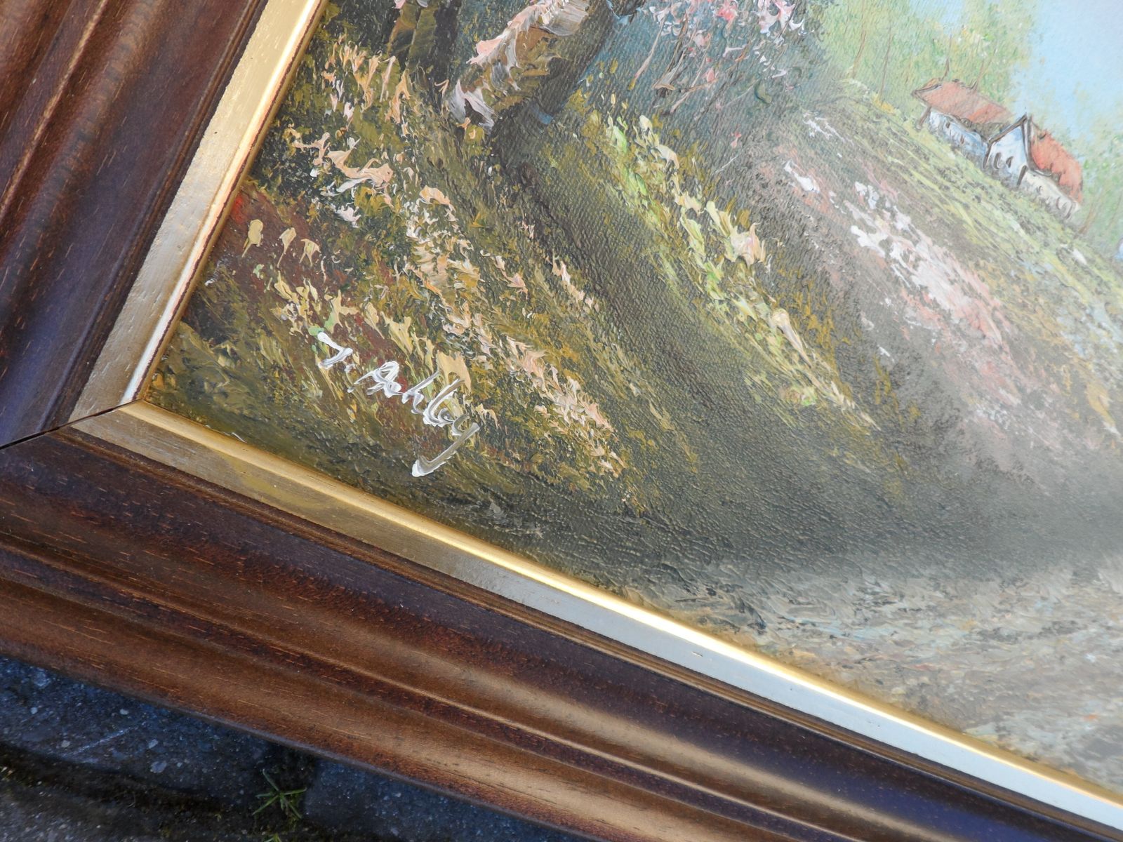 X2 Original Oil Paintings On Canvas   Landscape   Signed J Ashley photo Art