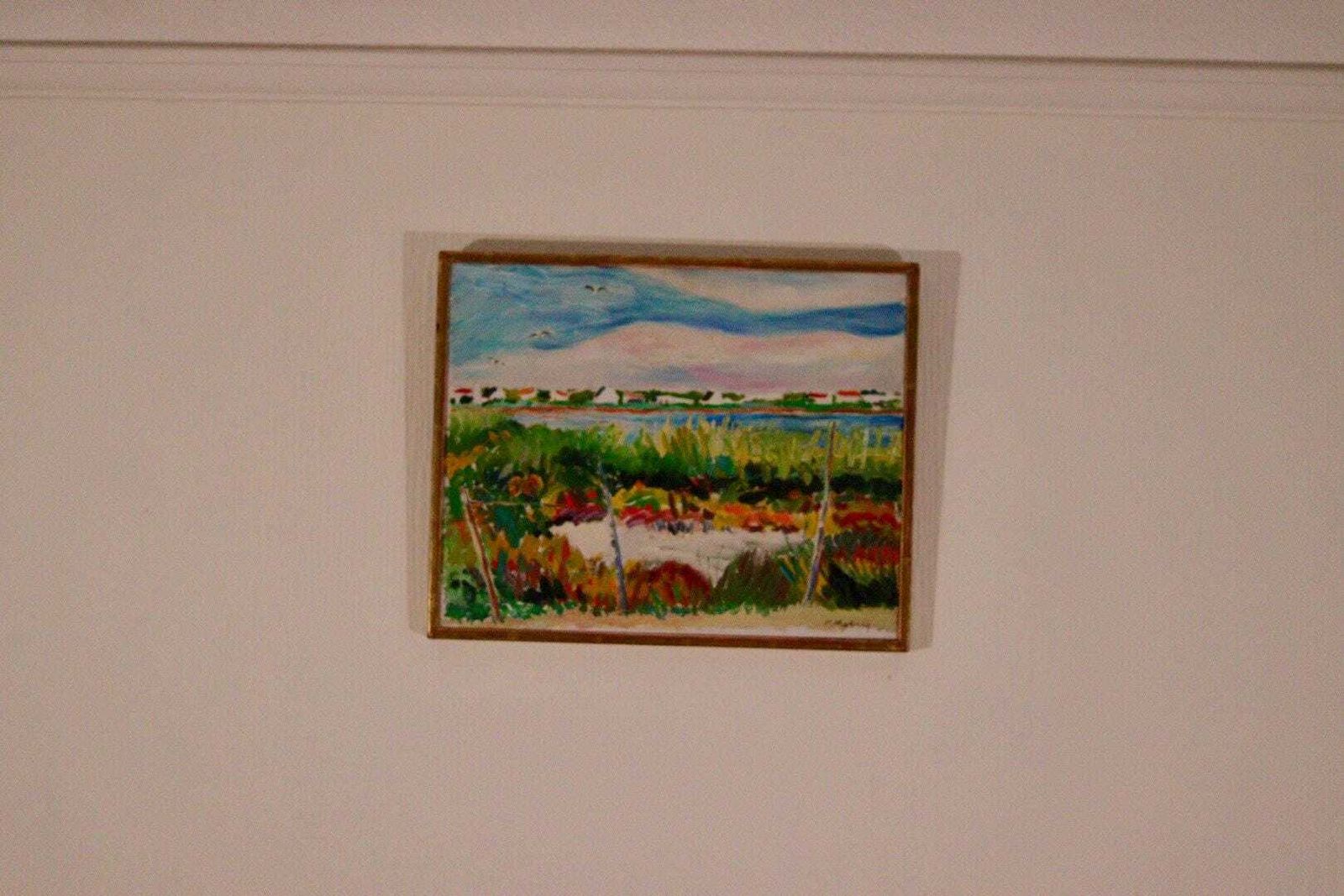 Original Swedish Oil On Canvas – “Camargue” By Maurice Moberg – Vintage & Framed – 33 × 41 Cm (13.0" × 16.1") photo furniture