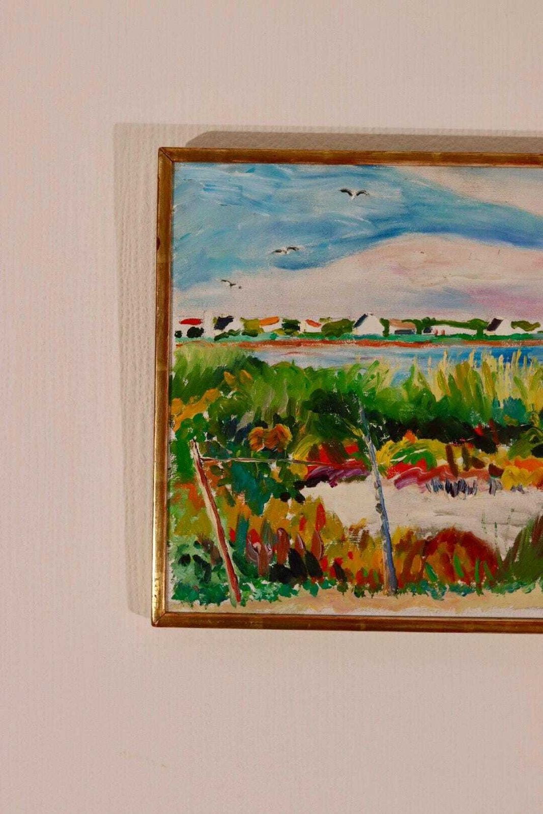 photo vintage Original Swedish Oil On Canvas – “Camargue” By Maurice Moberg – Vintage & Framed – 33 × 41 Cm (13.0" × 16.1")