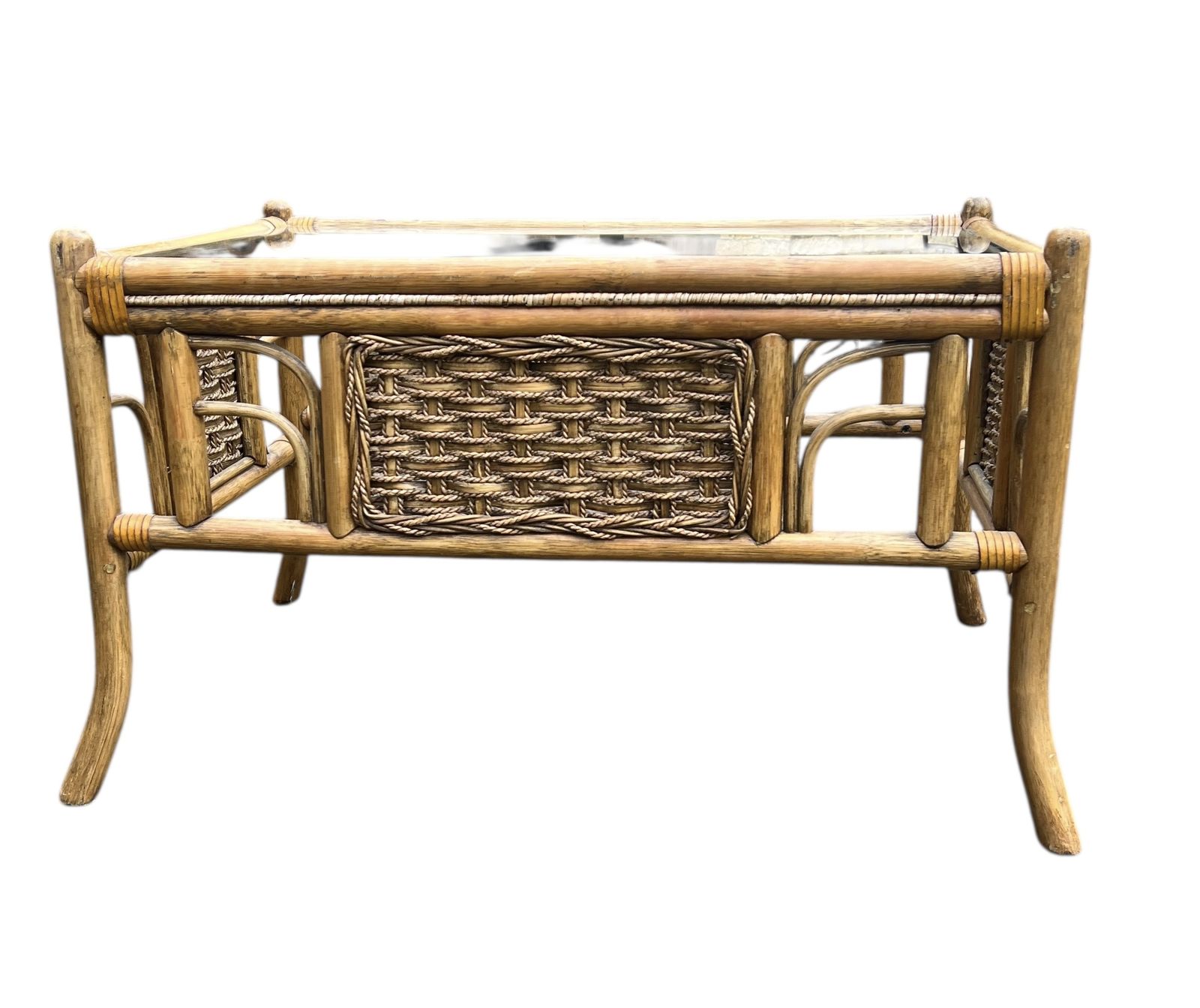 Vintage Bamboo Style & Rattan Coffee Table photo furniture
