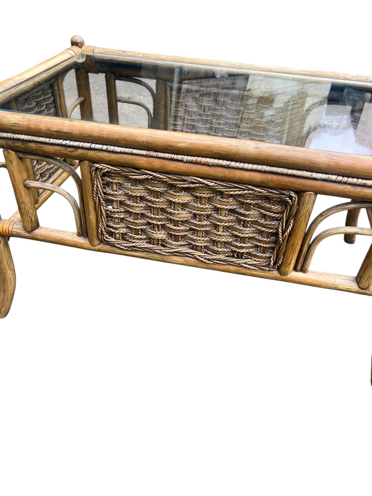 Vintage Bamboo Style & Rattan Coffee Table photo Furniture