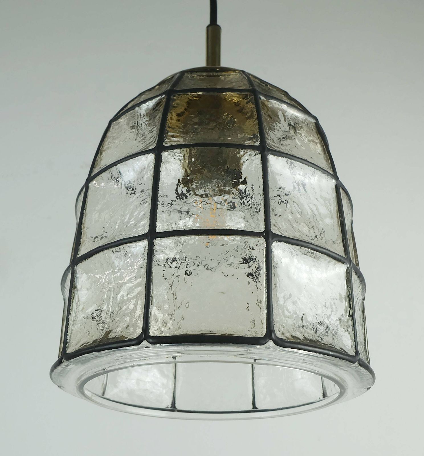 Glashütte Limbourg Hanging Lamp, 1960s 1970s, Glass Pendant Light, Model 4184 photo furniture