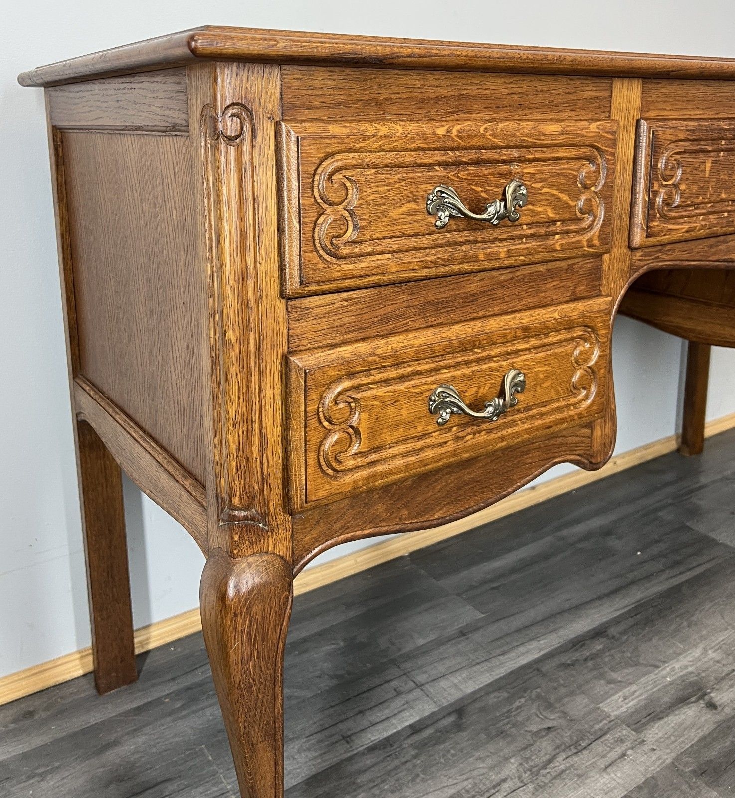 photo furniture Cabinet Vintage French Louis XVI Style Oak Sideboard Carved Cupboard Lot 4523