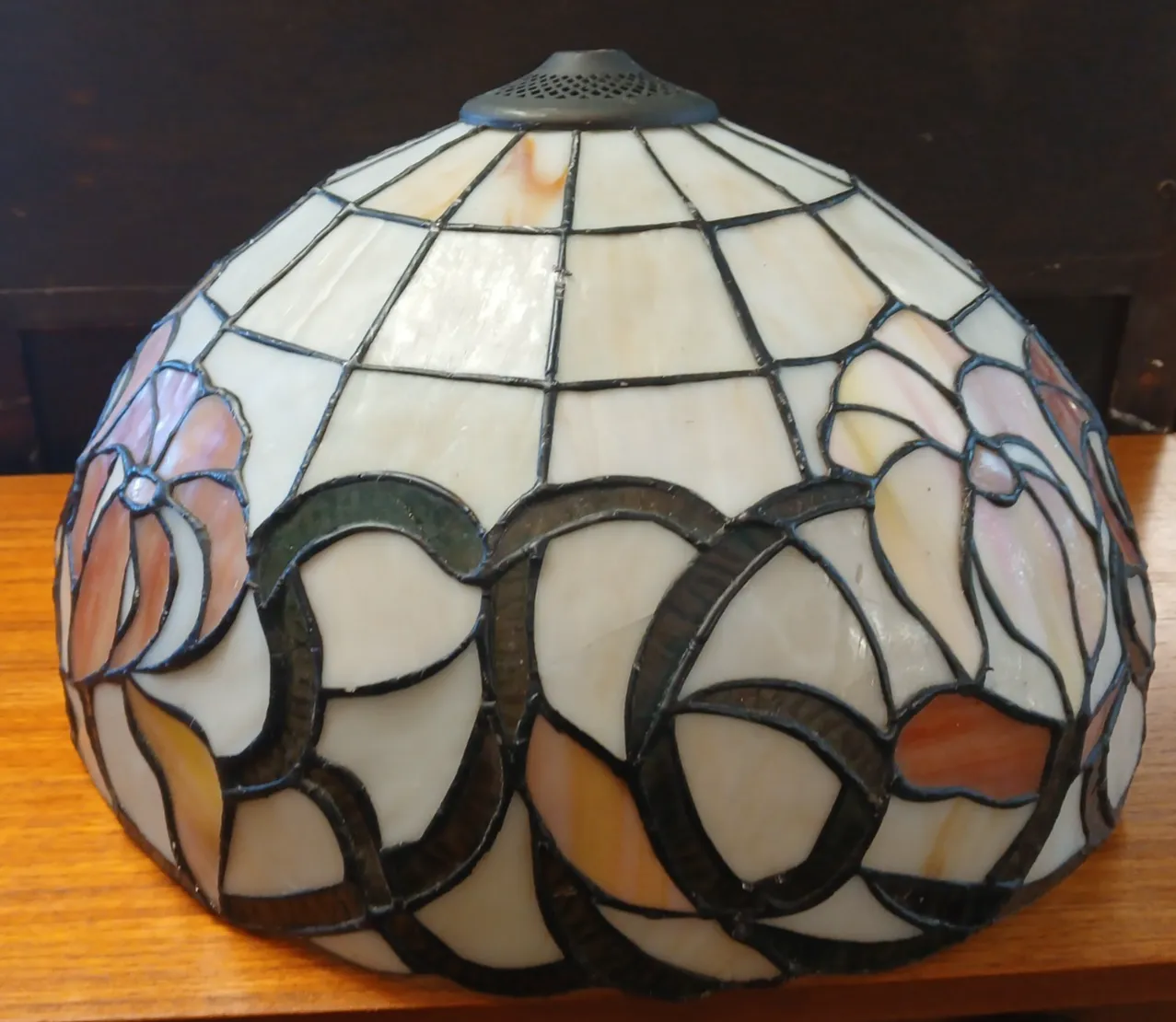 Large Mid Century Tiffany Style Ceiling/Standard Lamp Pendant Lampshade A/F photo Lighting