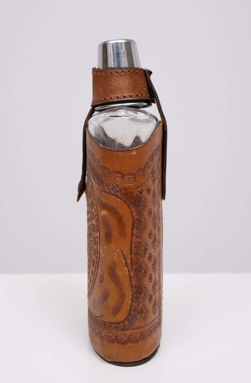 Angel Pazmino Tequila Hip Flask Ecuador Jaren 1960 photo 306.0