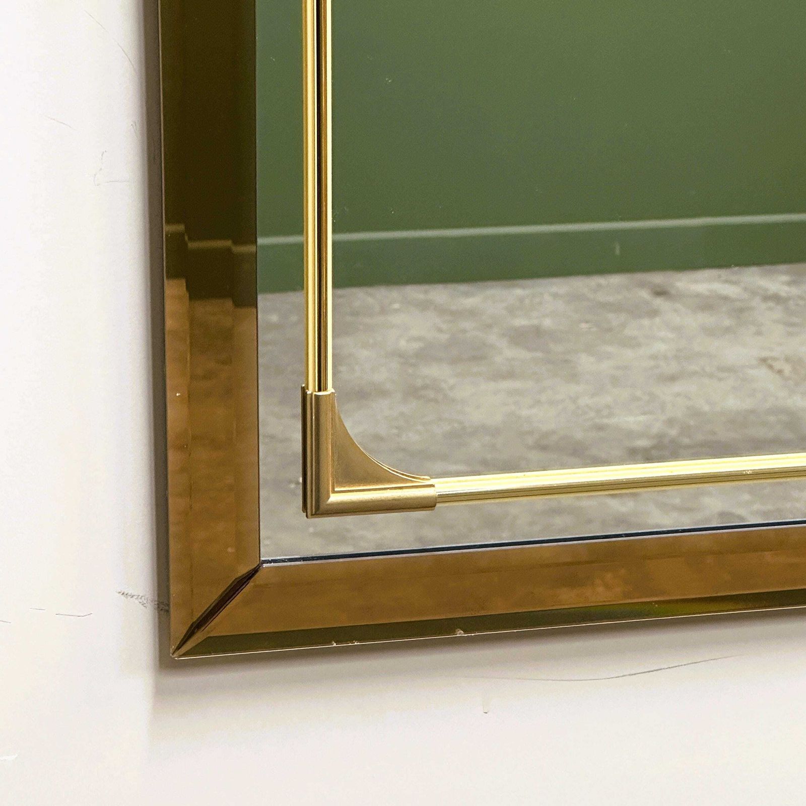 Rechthoekige Schöninger Spiegel Met Bronsgekleurd Glas En Messing Details, Duitsland, Jaren 1980. photo Woonaccessoires