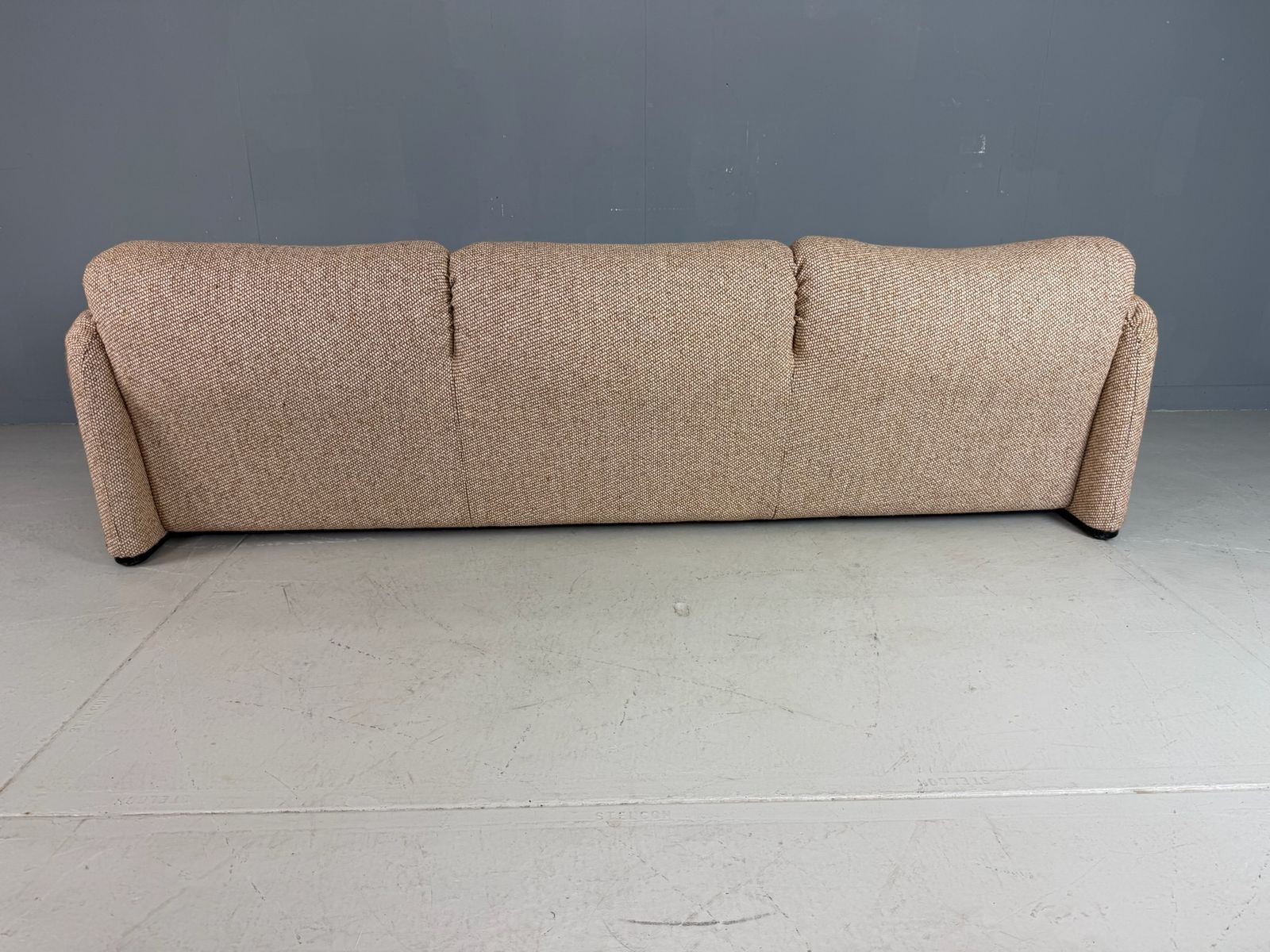 photo for sale Vico Magistretti "Maralunga" 3 Seater Re Upholstered Full Wool Sofa For Cassina