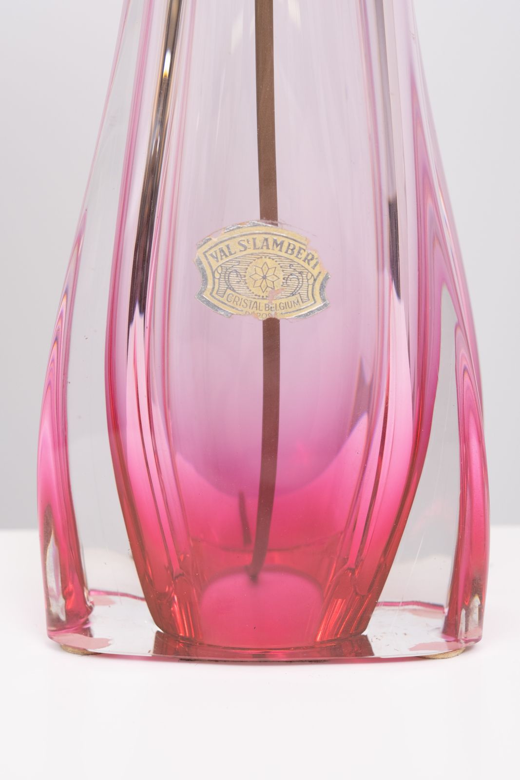Val Saint Lambert Crystal Glass Table Lamp 1960s Belgium photo Lighting