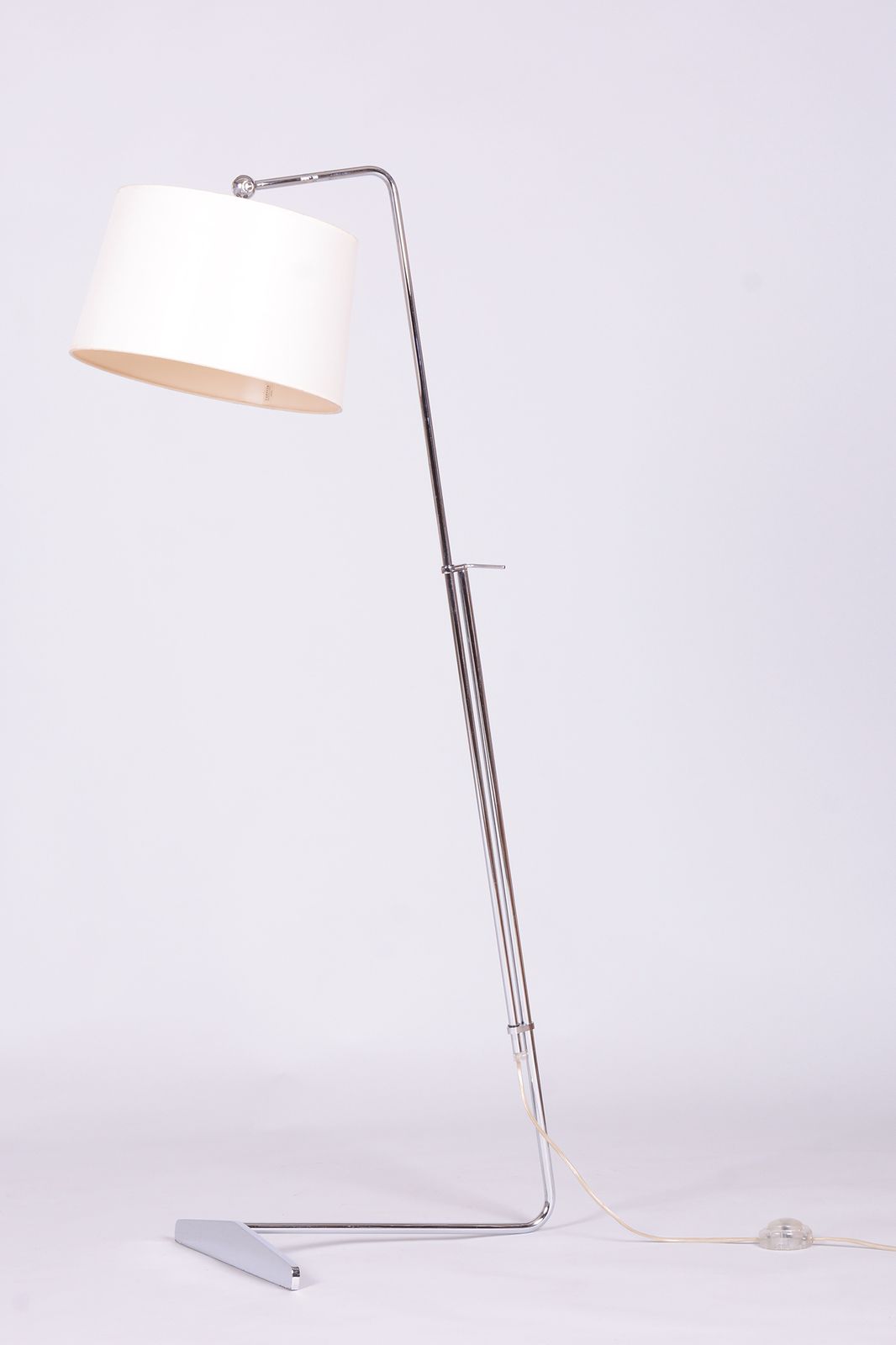 Original Mid Century Floor Lamp, By G. Teixido, Chrome, Coton, Italy, 1990s