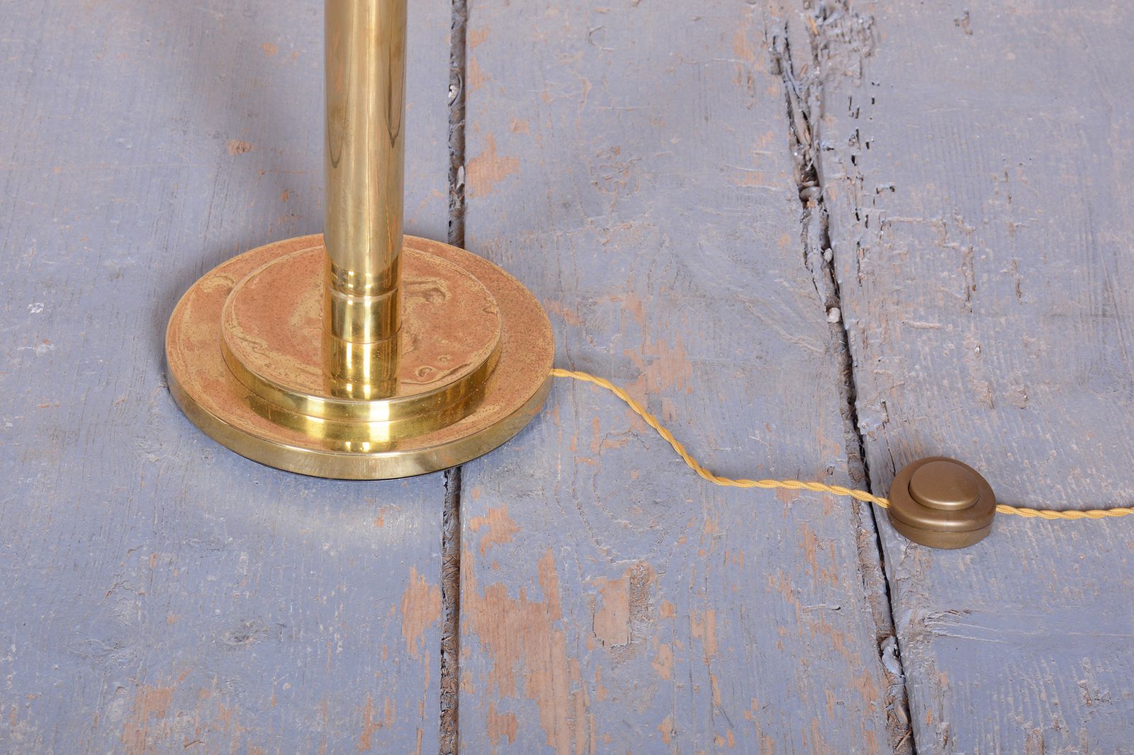 Restored Mid Century Floor Lamp, Brass, Opaline Glass, France, 1960s photo 850.0