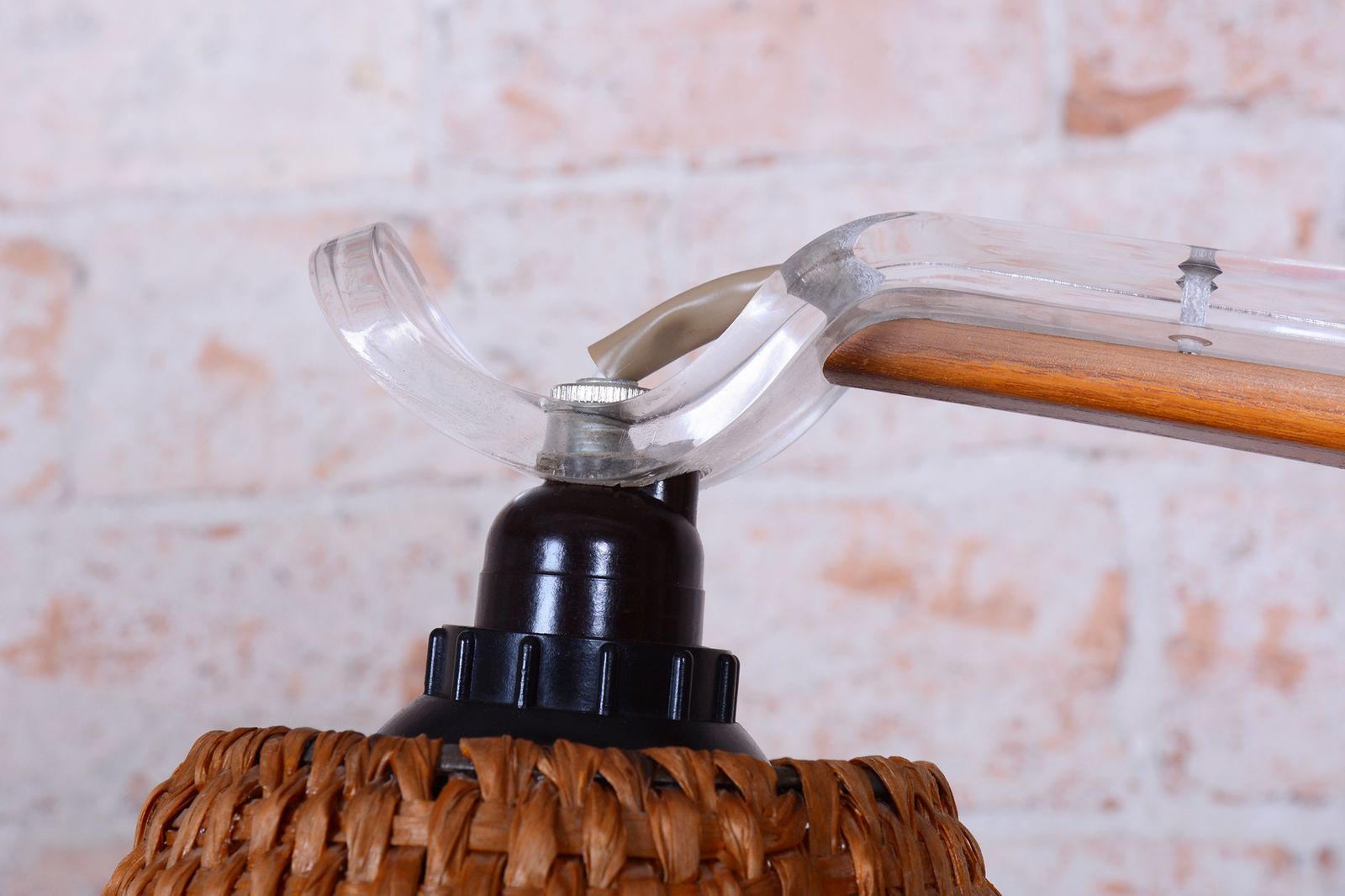 Restored Mid Century Floor Lamp, By Krásná Jizba, Beech, Rattan, Czech, 1950s photo buy