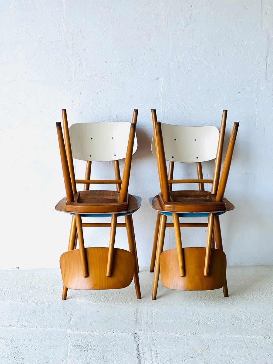 Eetkamerstoelen Van Ton, Ca. Jaren 1960, Set Van 4 photo 974.0