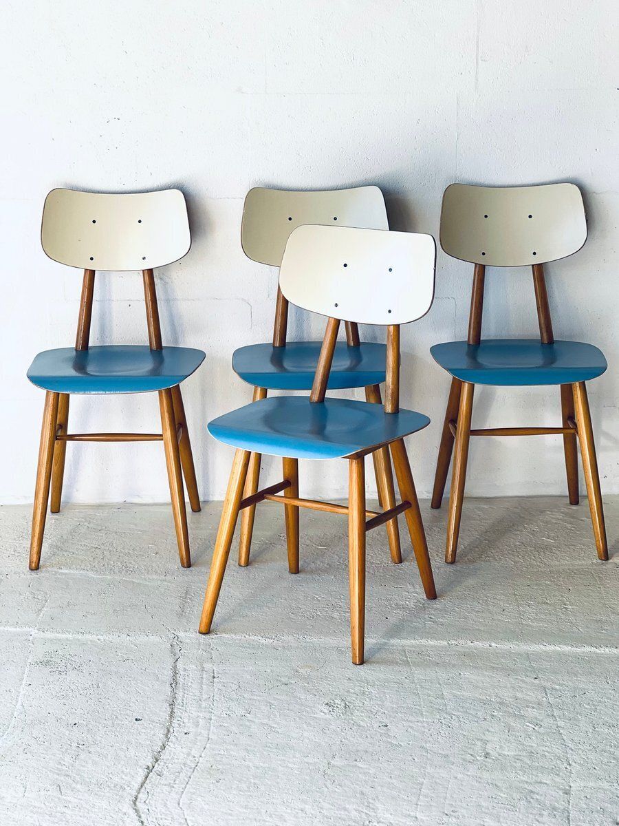 Eetkamerstoelen Van Ton, Ca. Jaren 1960, Set Van 4 photo vinterior