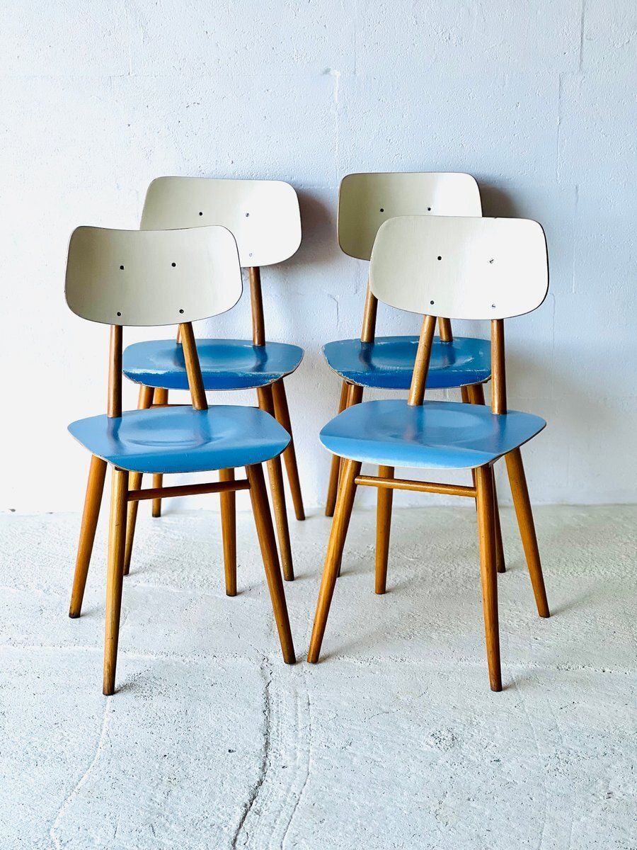 photo for sale Eetkamerstoelen Van Ton, Ca. Jaren 1960, Set Van 4
