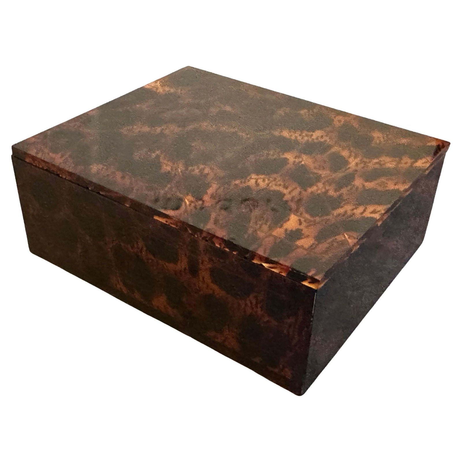 1980s Mid Century Modern Faux Leopard Lucite Luxury Box Signed Dior Home photo furniture