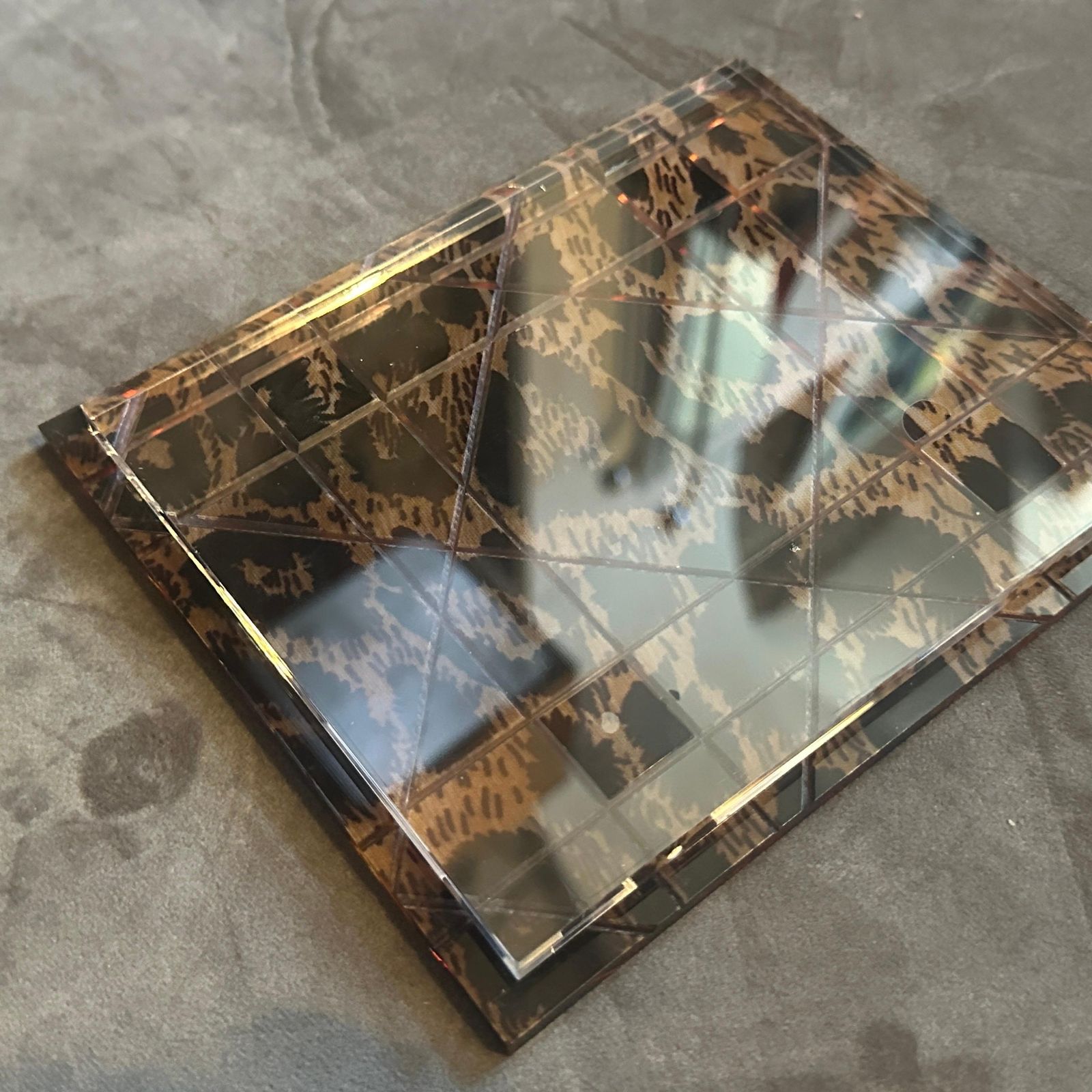 985.0 1980s Mid Century Modern Faux Leopard Lucite Luxury Box Signed Dior Home photo